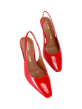 KG Kurt Geiger Sweetie Patent Slingback Pointed Courts, Red Bright
