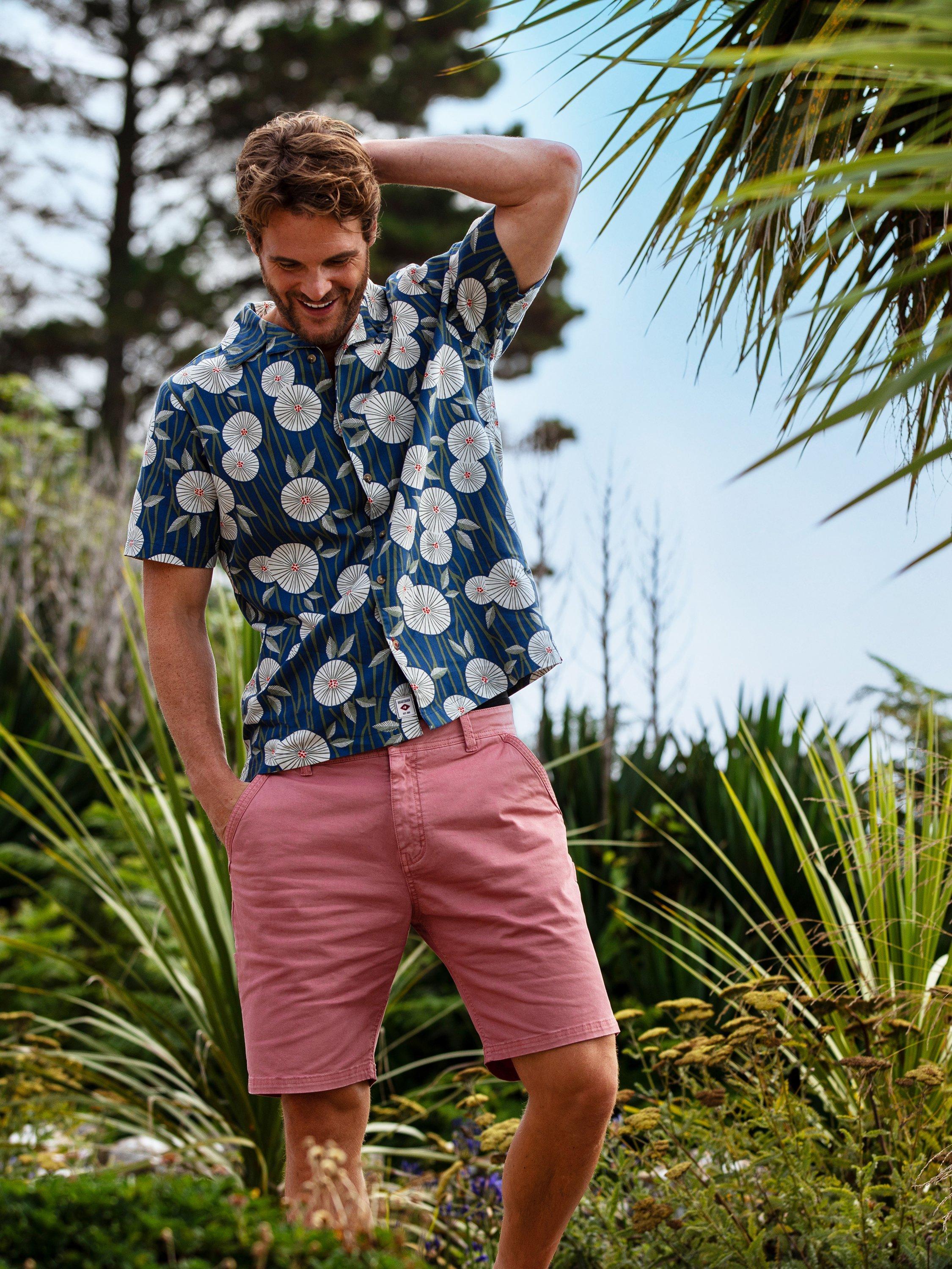 Product image 2 of 6, which shows Brakeburn Cotton Regular Fit Bamboo Floral Shirt, Navy, S