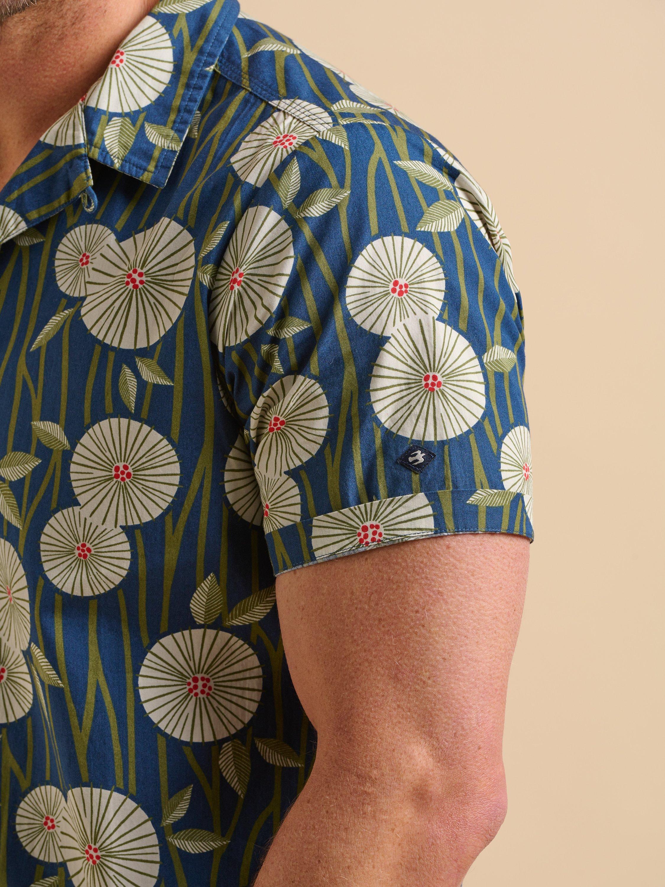 Product image 6 of 6, which shows Brakeburn Cotton Regular Fit Bamboo Floral Shirt, Navy, S