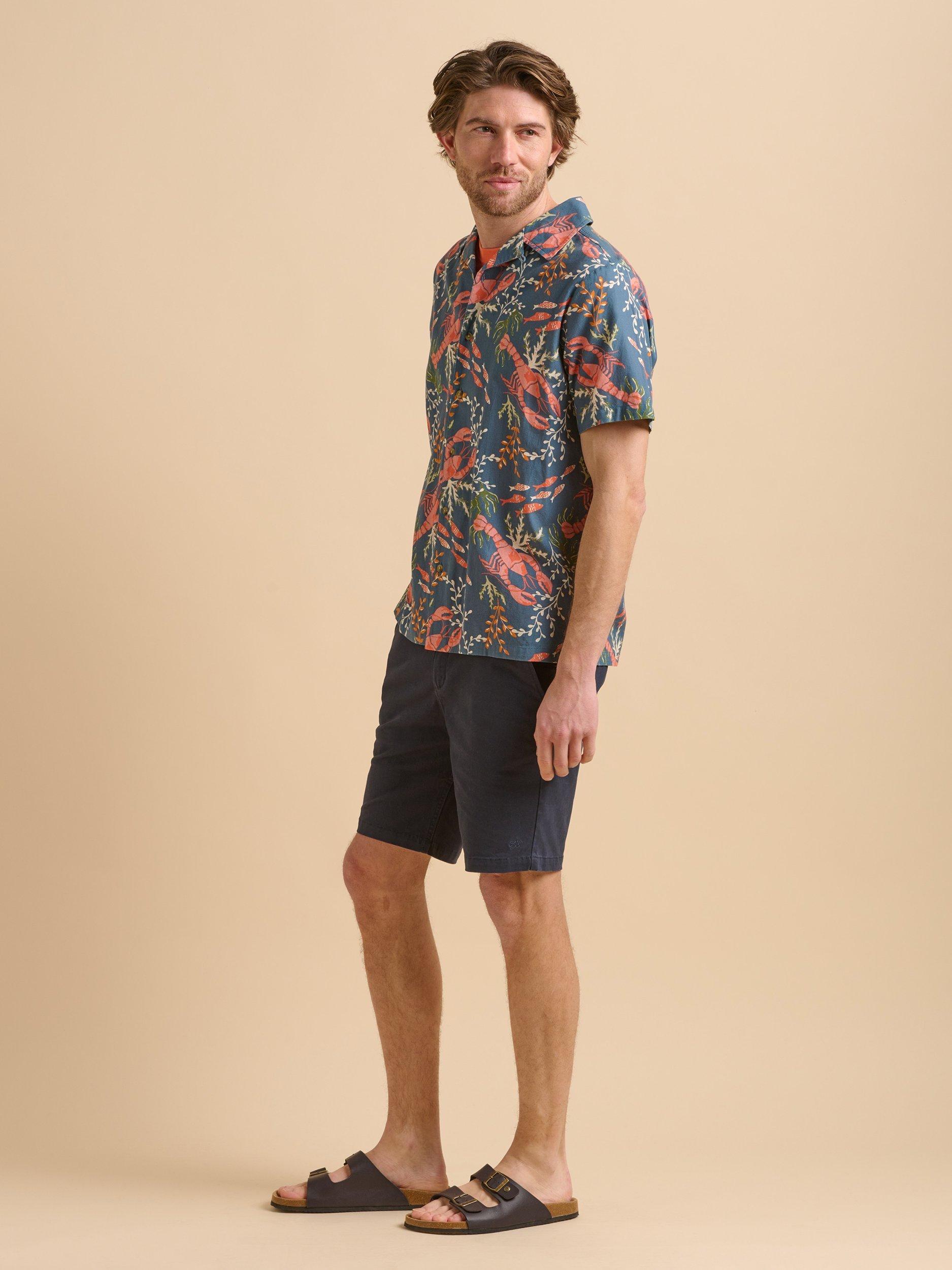 Product image 4 of 6, which shows Brakeburn Cotton Regular Fit Lobster Print Shirt, Blue, S