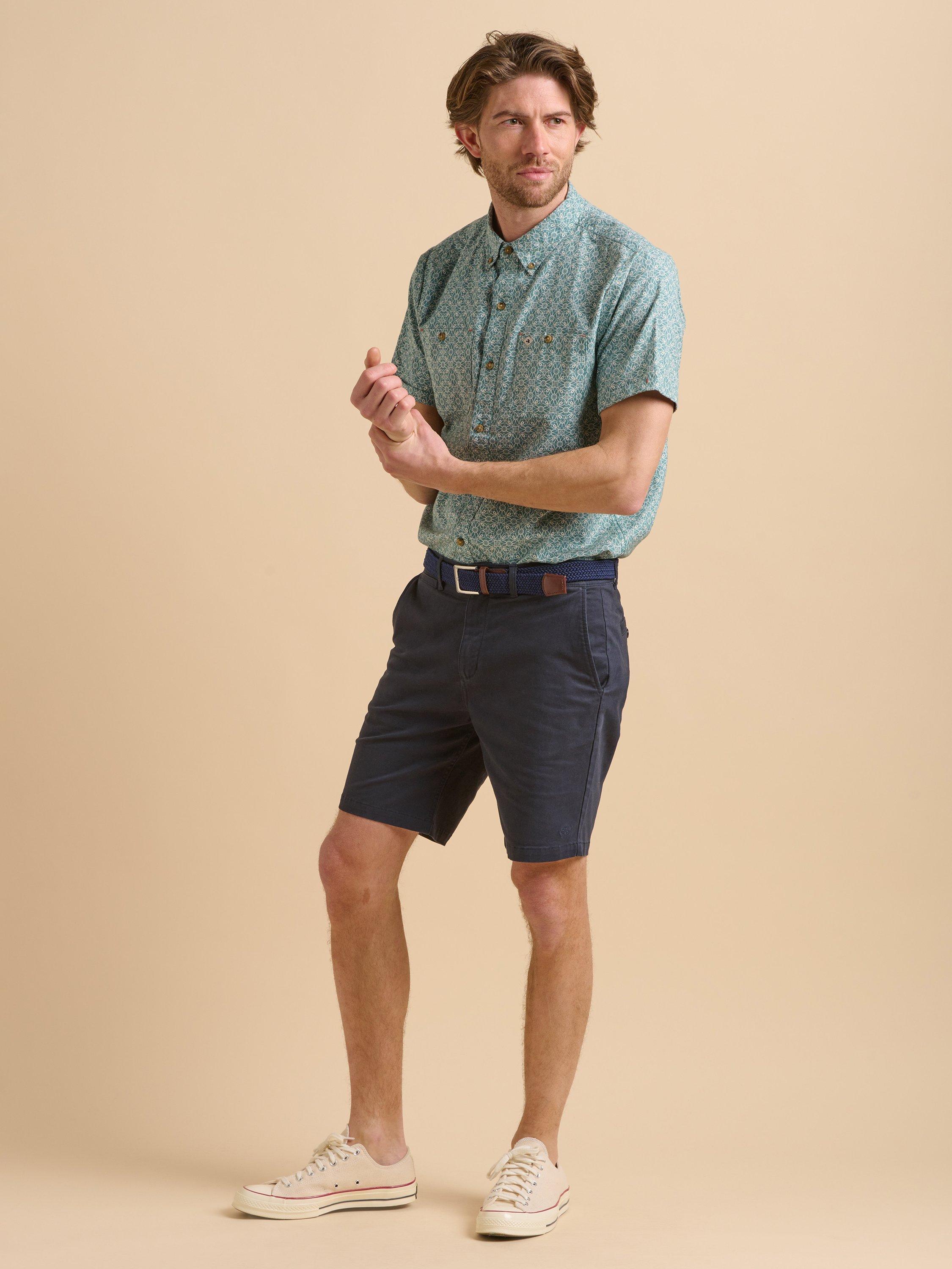 Product image 5 of 6, which shows Brakeburn Cotton Regular Fit Mosaic Print Shirt, Green, S