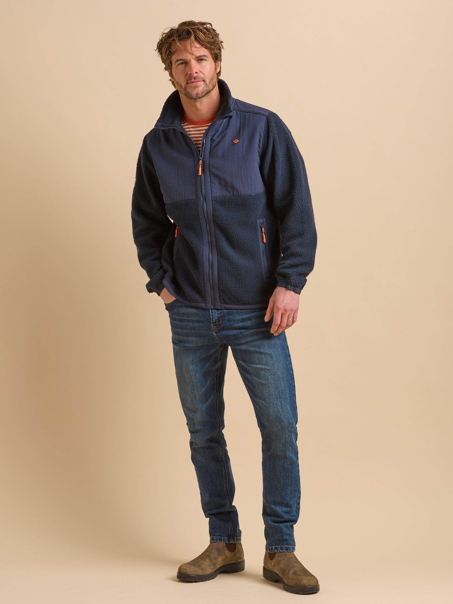 Product image 1 of 6, which shows Brakeburn Fleece Jacket, Navy, S