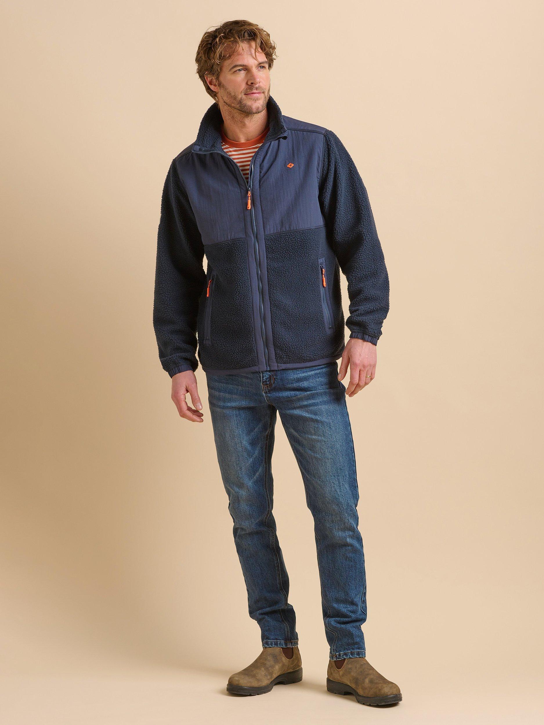 Product image 4 of 6, which shows Brakeburn Fleece Jacket, Navy, S