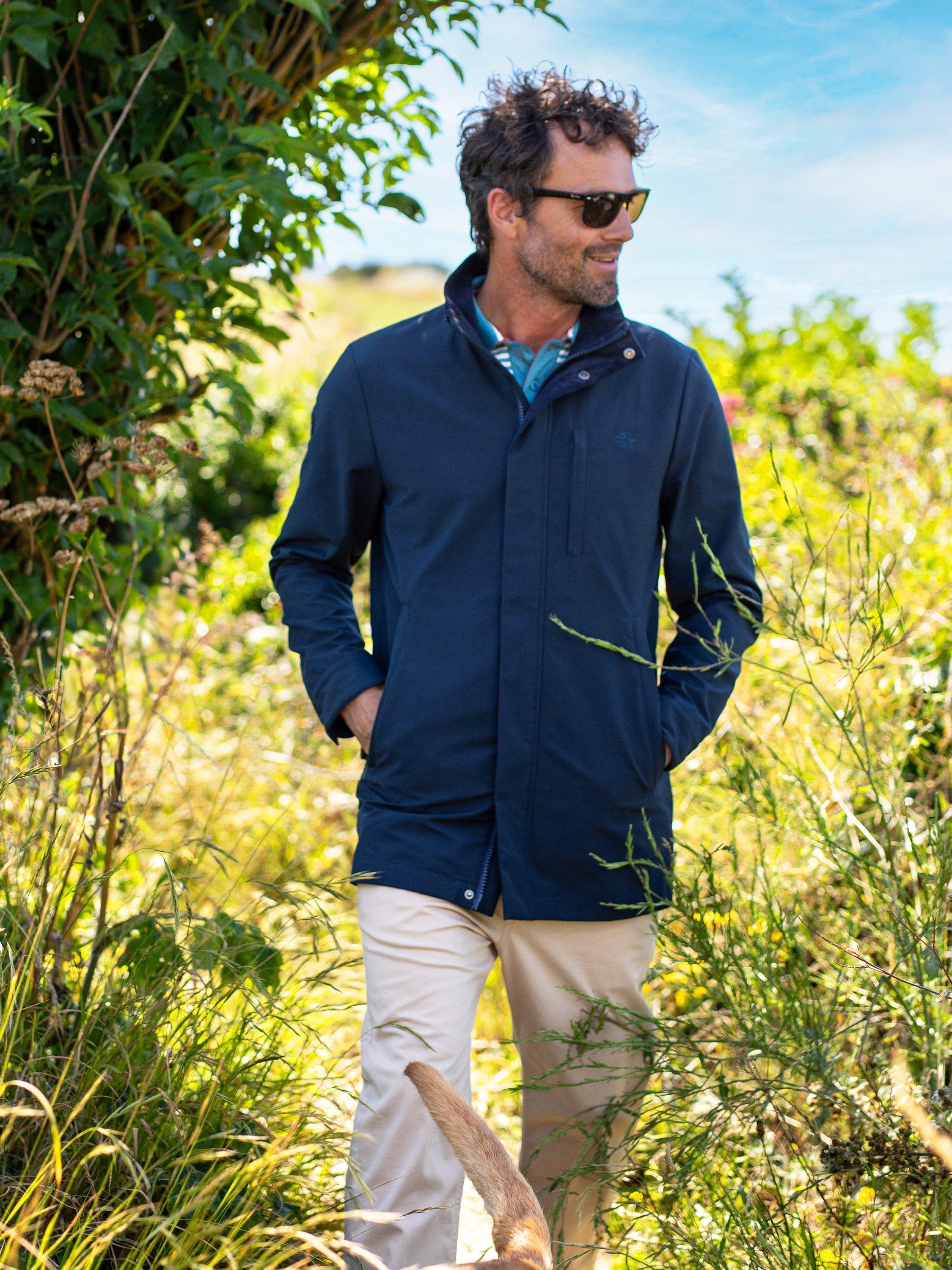Product image 1 of 7, which shows Brakeburn Cotton Blend Trench Coat, Navy, S