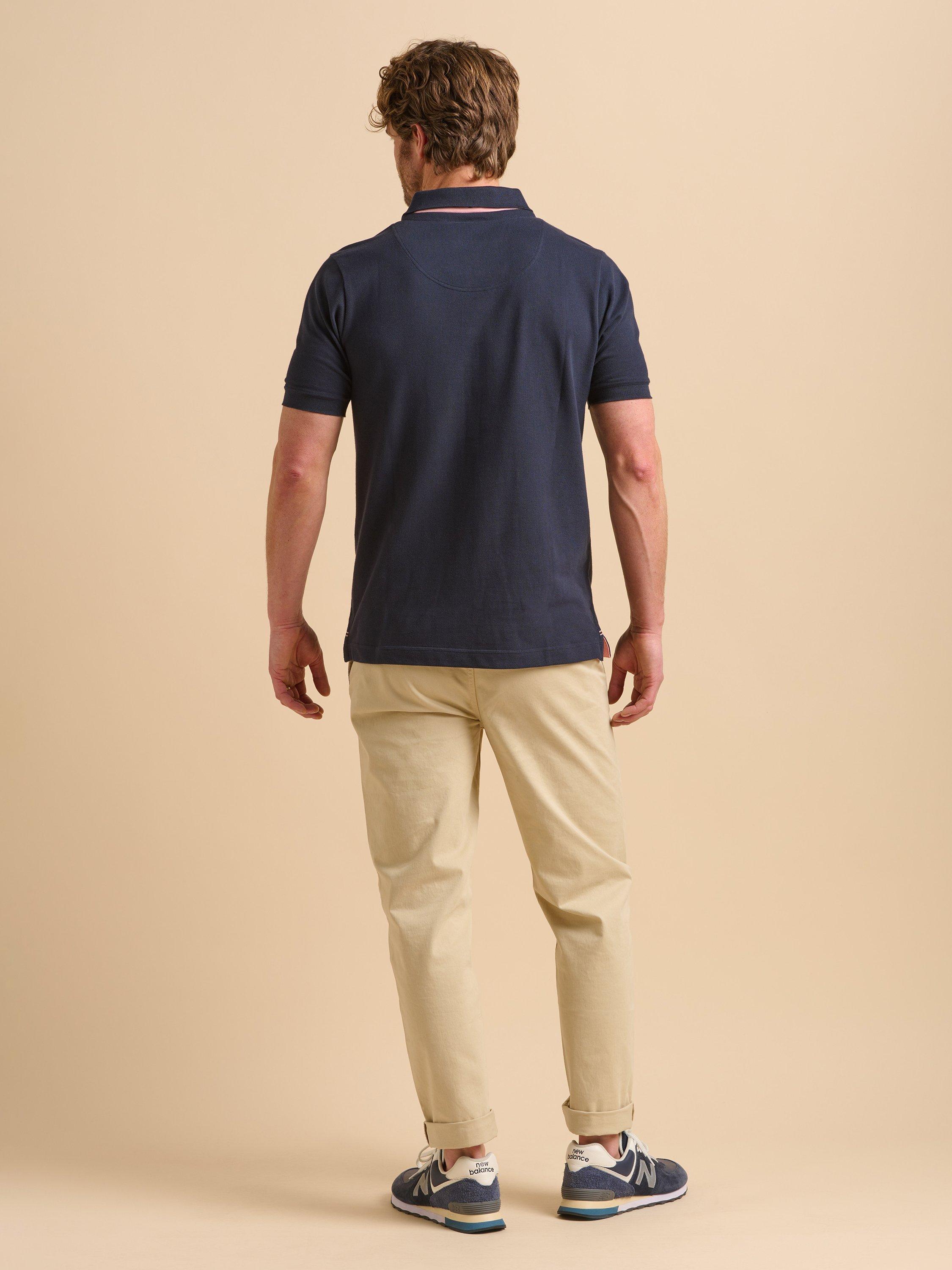 Product image 2 of 6, which shows Brakeburn Cotton Regular Fit Short Sleeve Polo Shirt, Navy, S