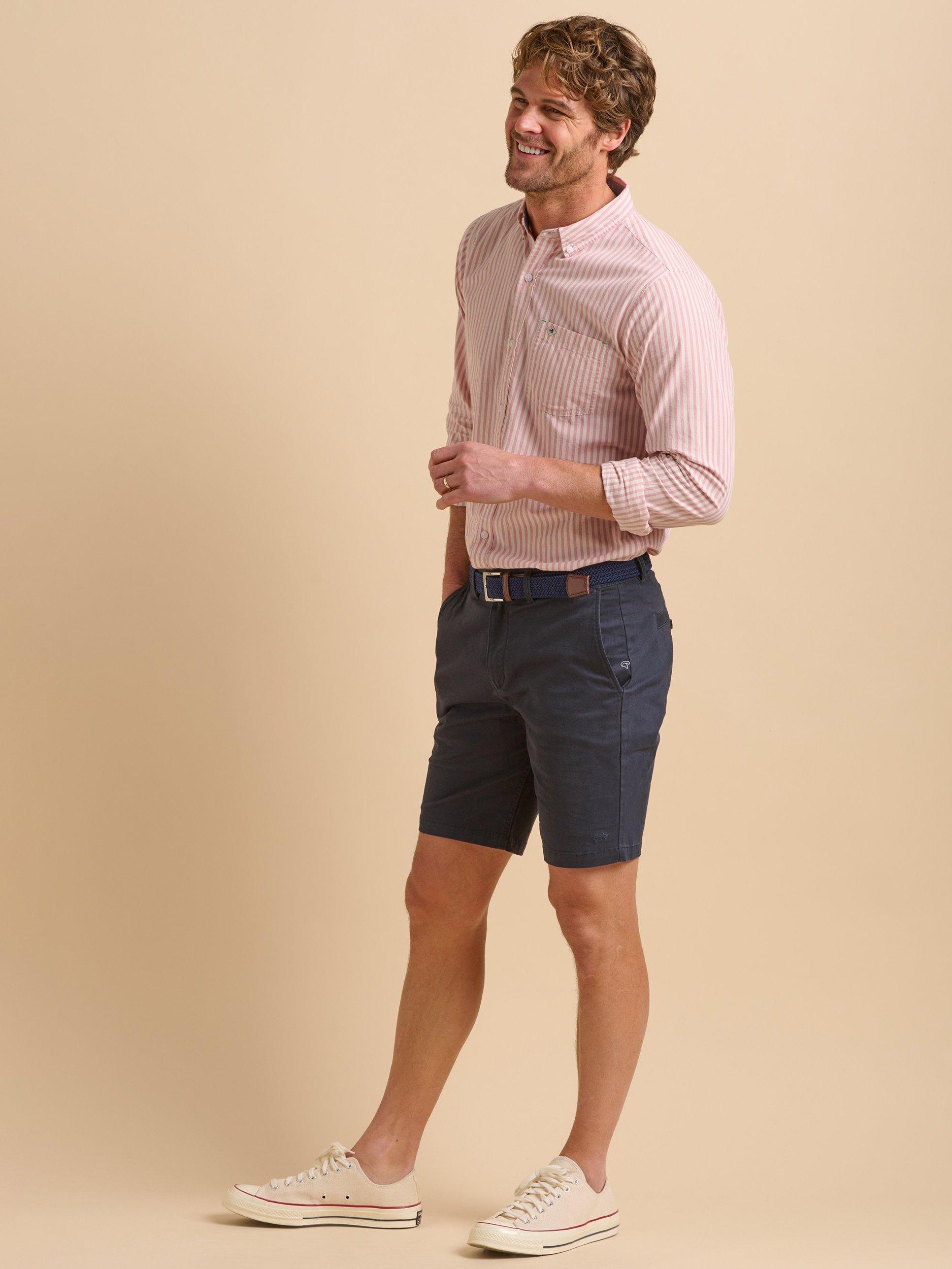 Product image 7 of 7, which shows Brakeburn Cotton Regular Fit Stripe Shirt, Pink, S