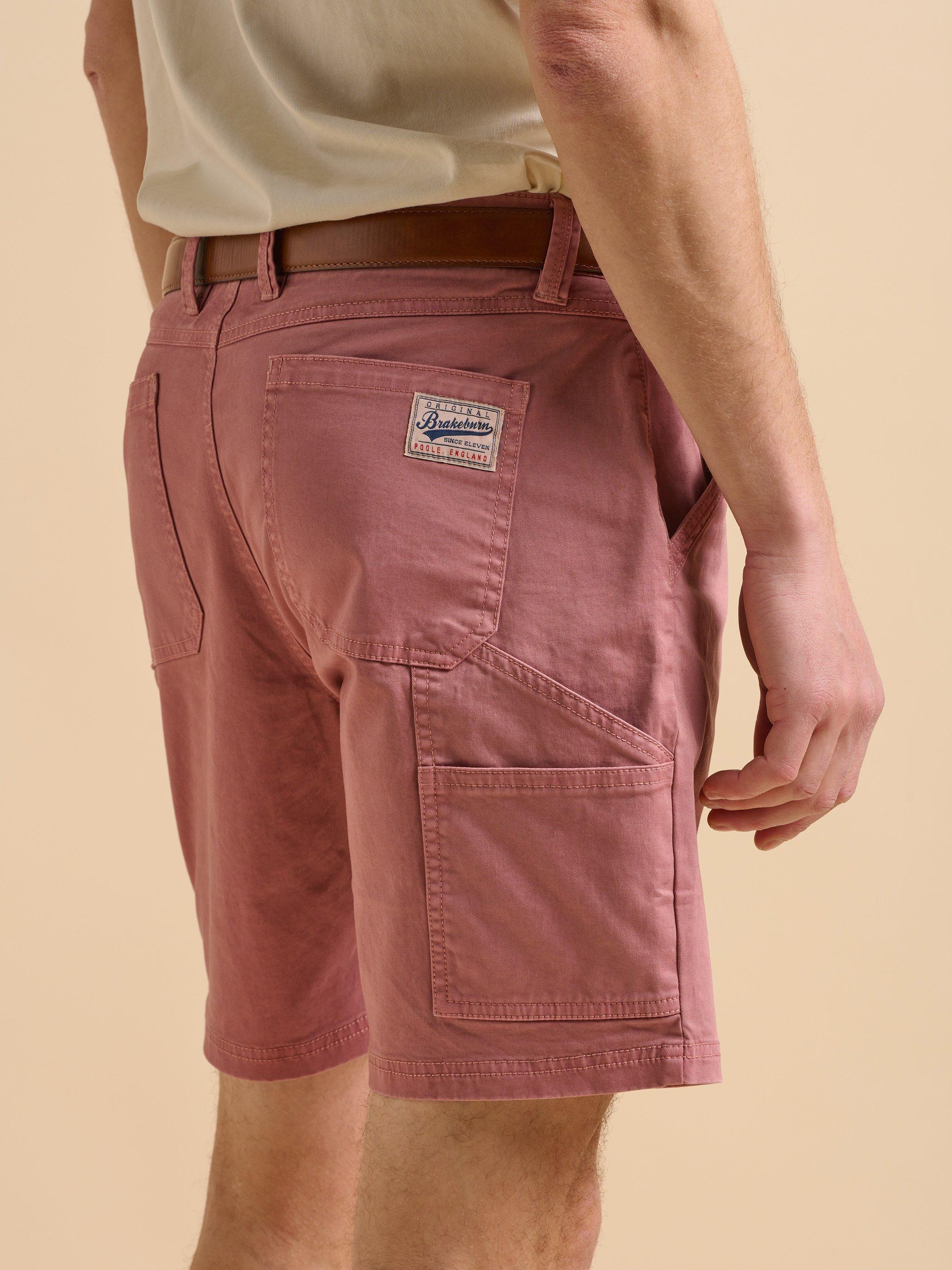 Product image 6 of 6, which shows Brakeburn Cotton Blend Carpenter Shorts, Pink, 30