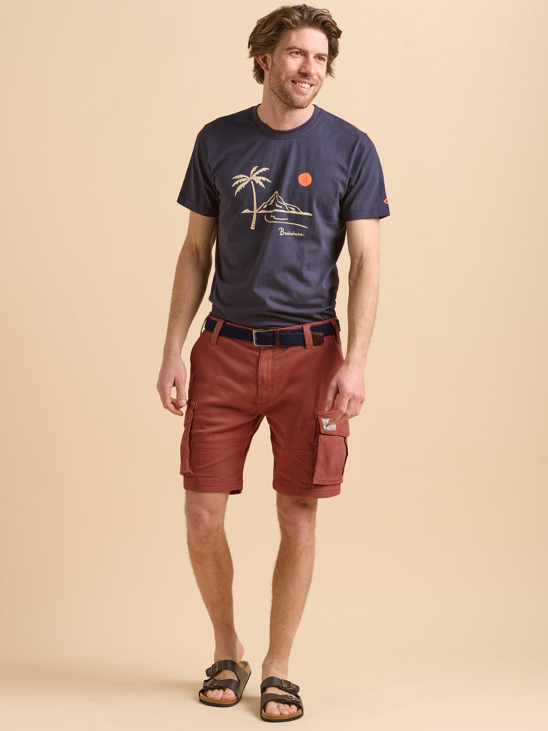 Product image 1 of 5, which shows Brakeburn Cotton Blend Cargo Shorts, Red, 30
