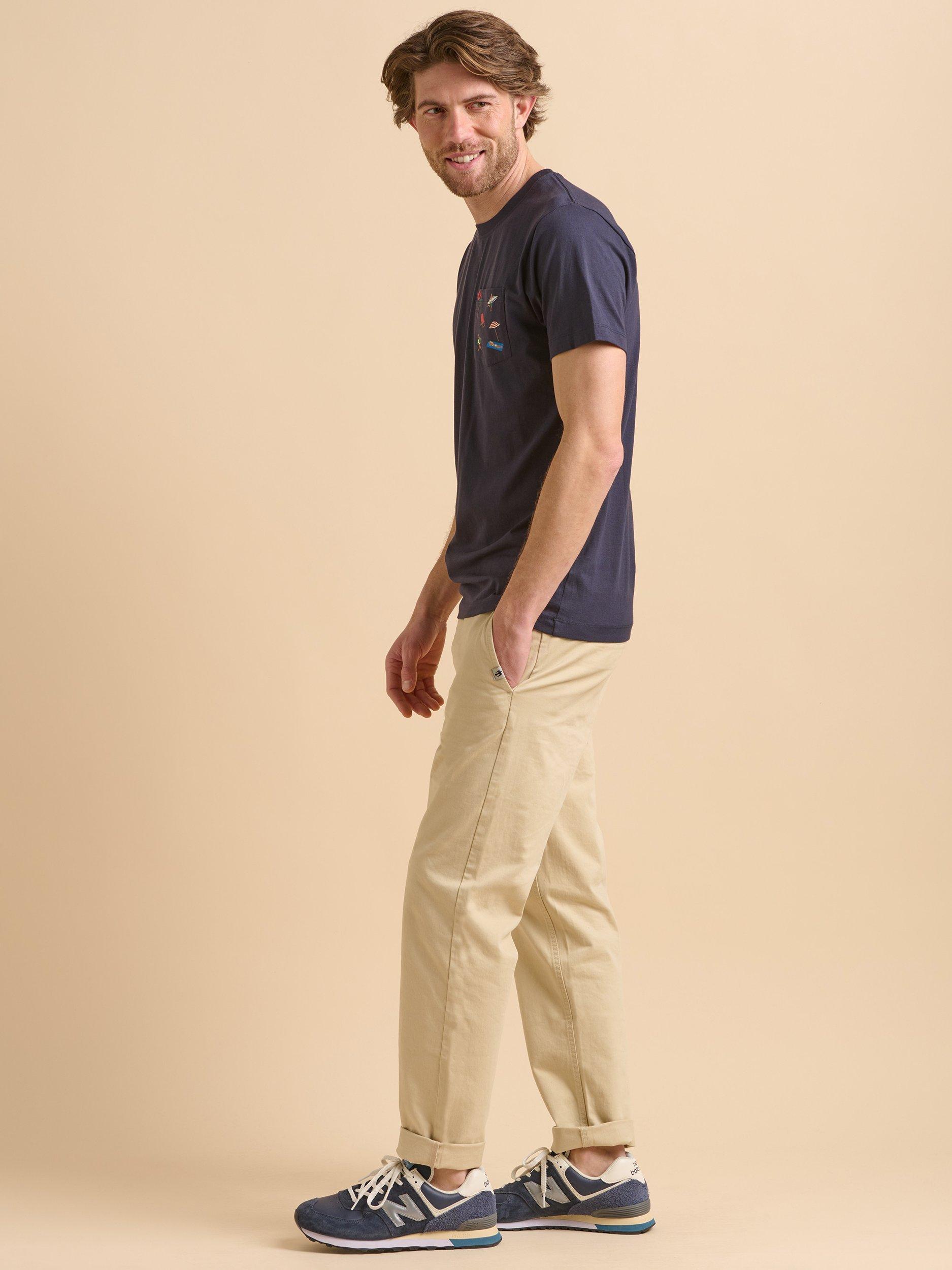 Product image 3 of 6, which shows Brakeburn Beach Pocket T-Shirt, Navy, S