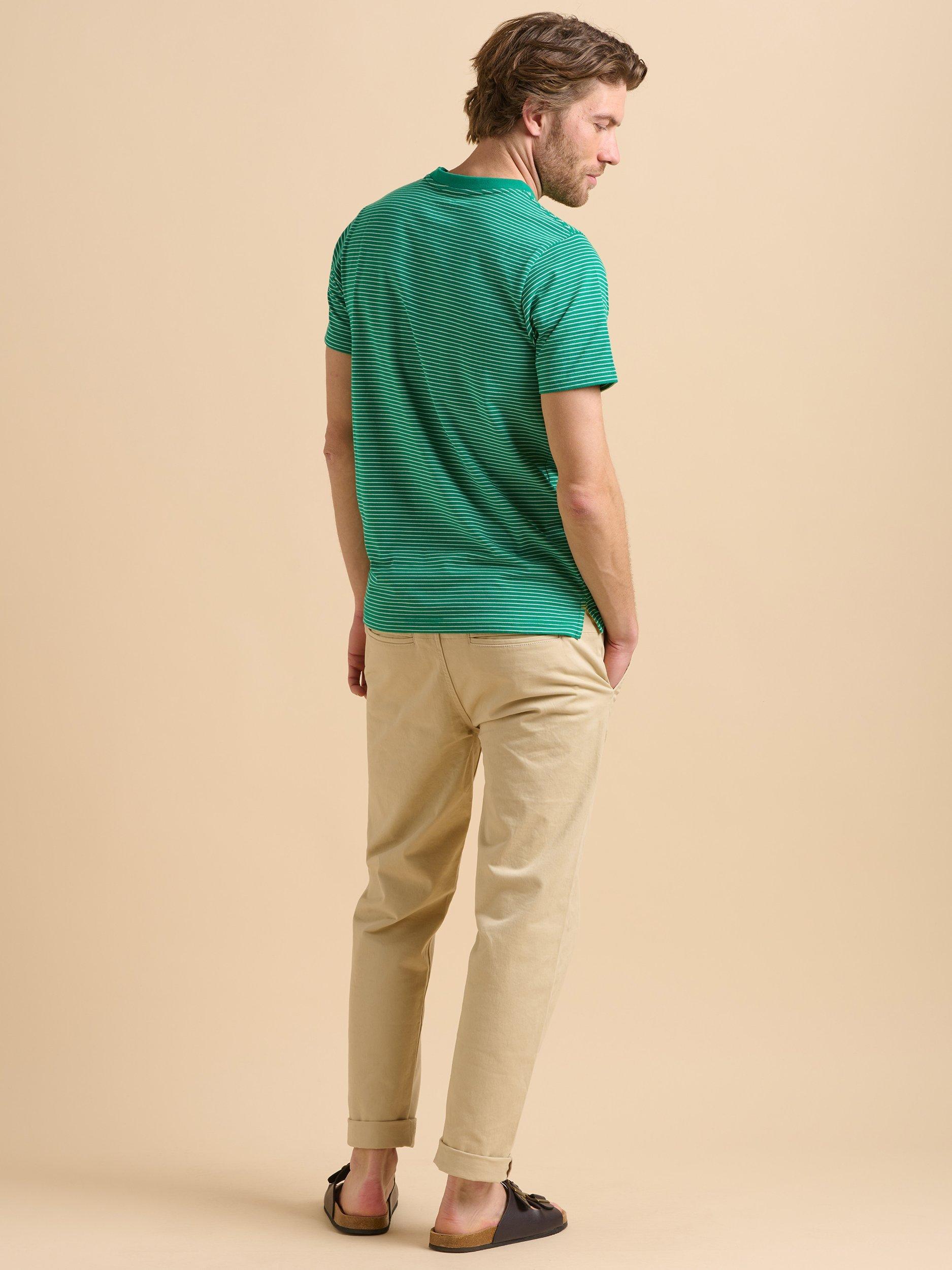 Product image 3 of 6, which shows Brakeburn Stripe T-Shirt, Green, S