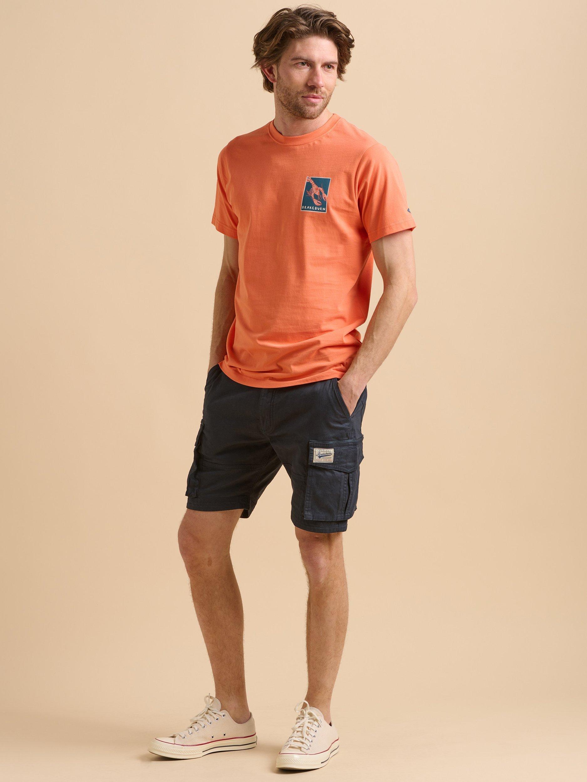 Product image 1 of 6, which shows Brakeburn Lobster T-Shirt, Orange, S