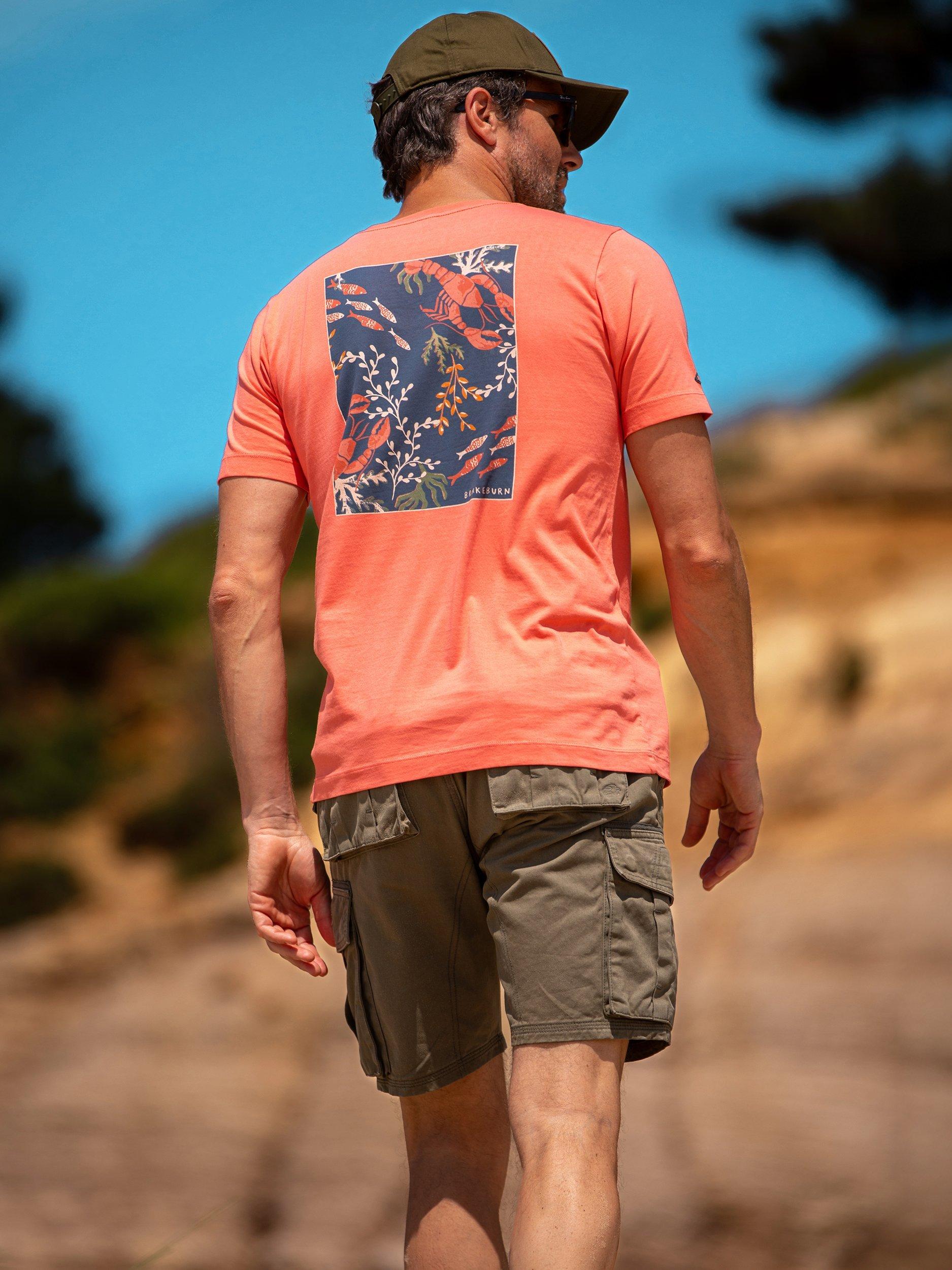 Product image 2 of 6, which shows Brakeburn Lobster T-Shirt, Orange, S