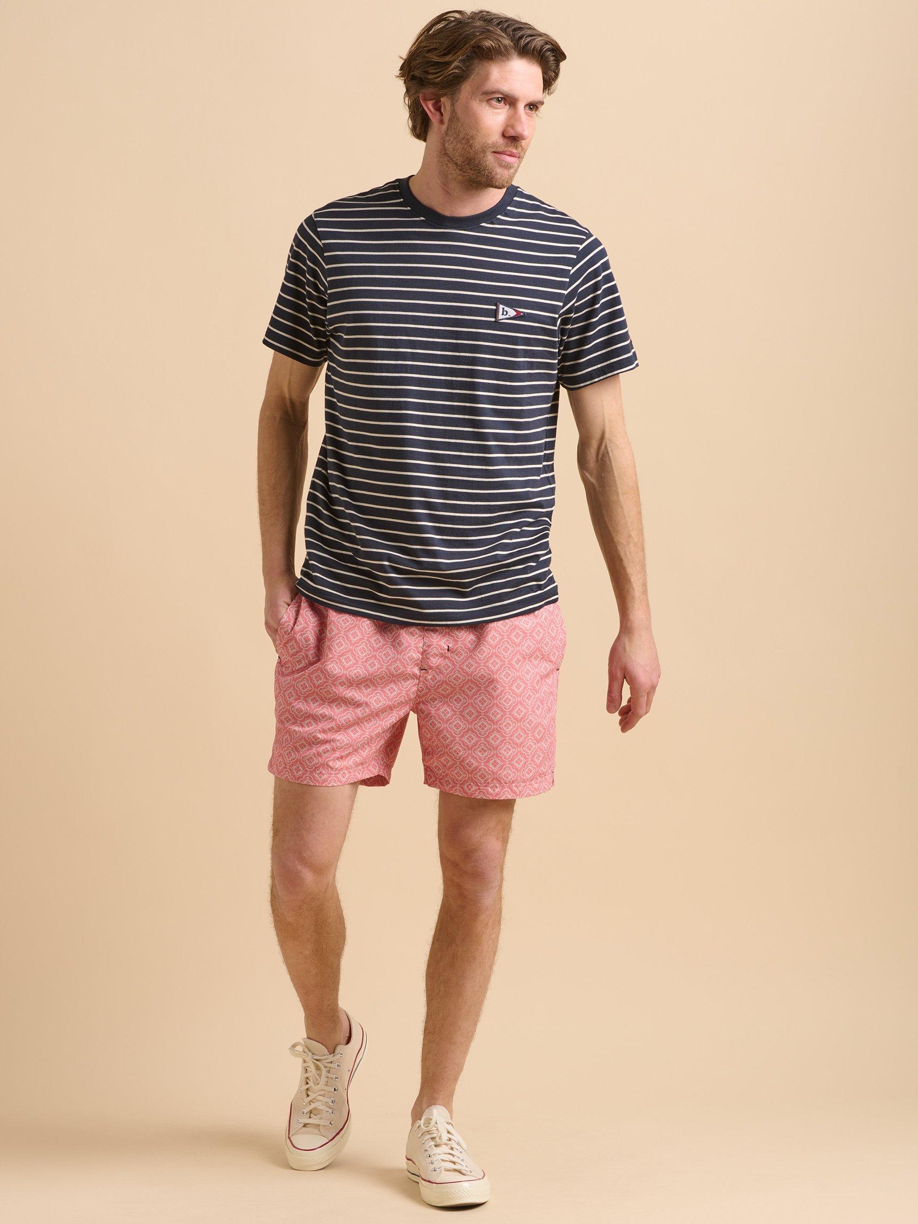 Product image 2 of 6, which shows Brakeburn Stripe Flag T-Shirt, Navy, S