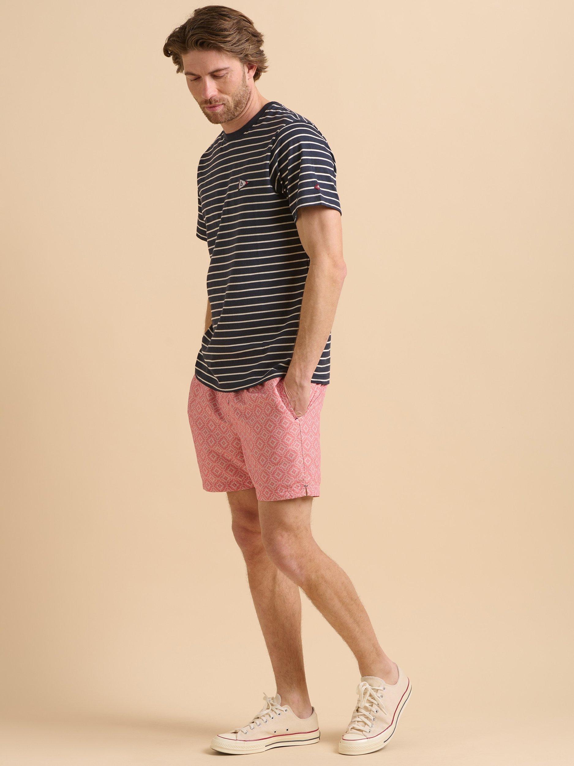 Product image 3 of 6, which shows Brakeburn Stripe Flag T-Shirt, Navy, S