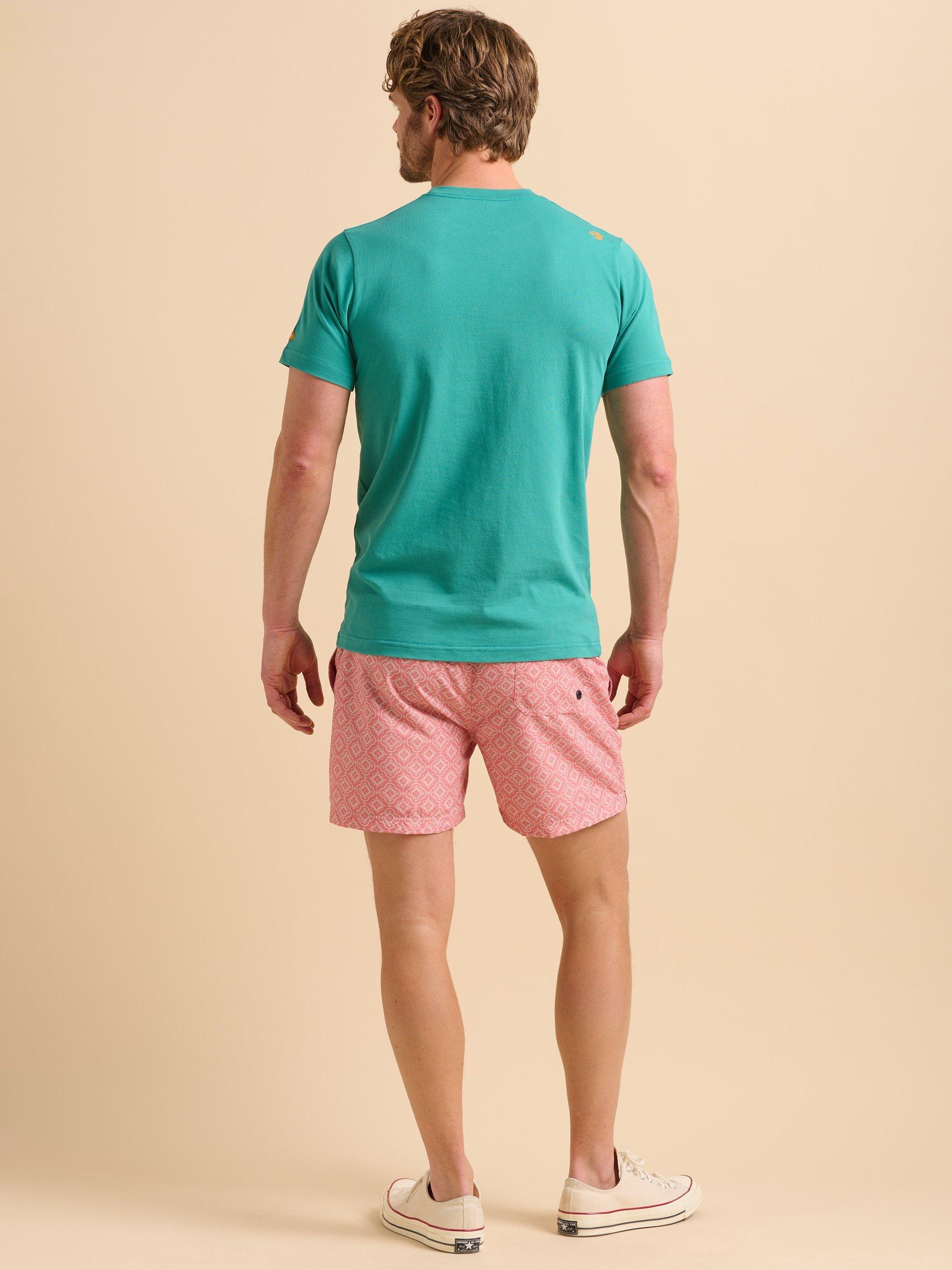 Product image 2 of 5, which shows Brakeburn Cotton Regular Fit Painted Waves Graphic T-Shirt, Green, S
