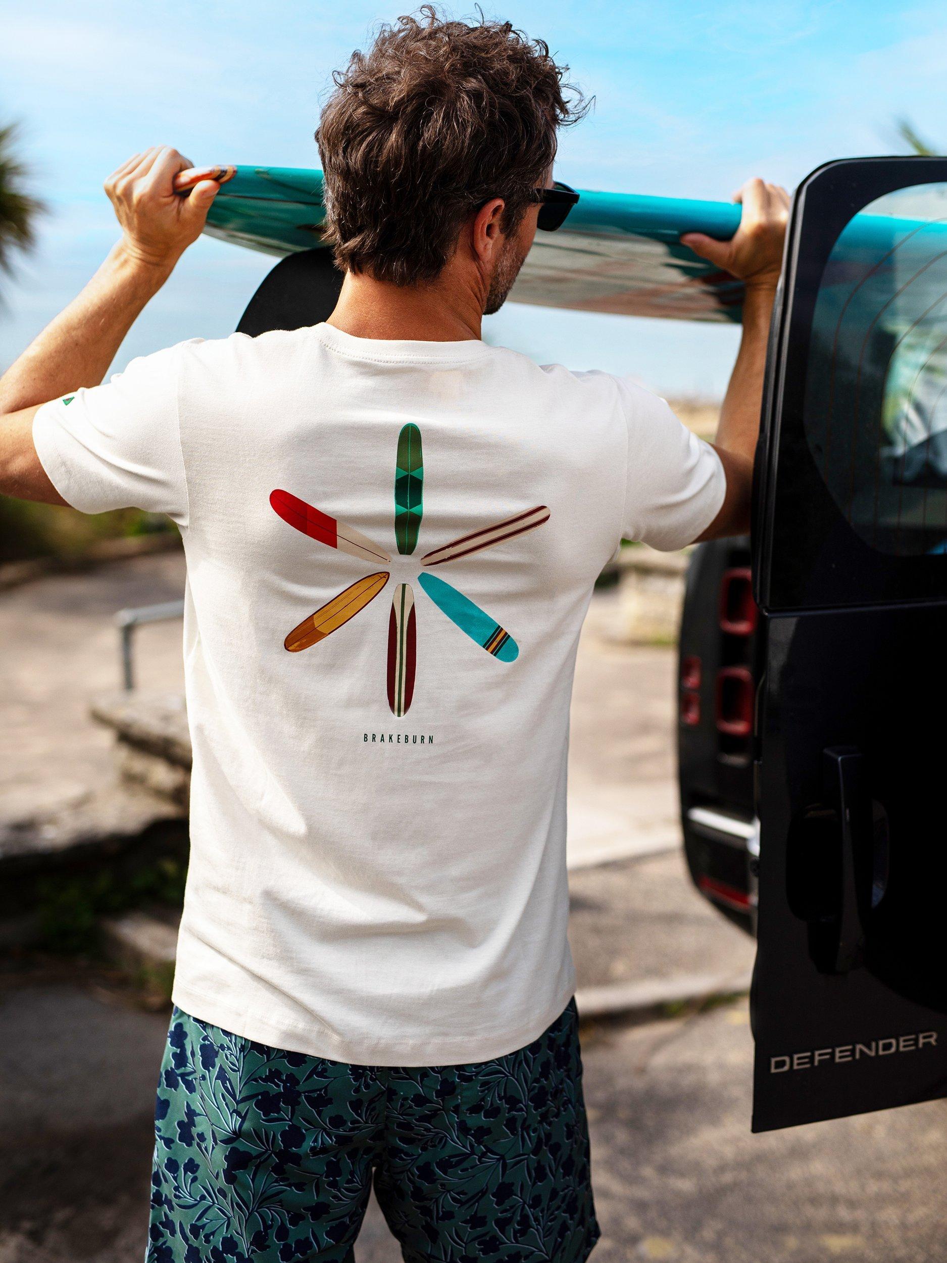 Product image 2 of 6, which shows Brakeburn Cotton Regular Fit Short Sleeve Boards Graphic T-Shirt, Beige, S
