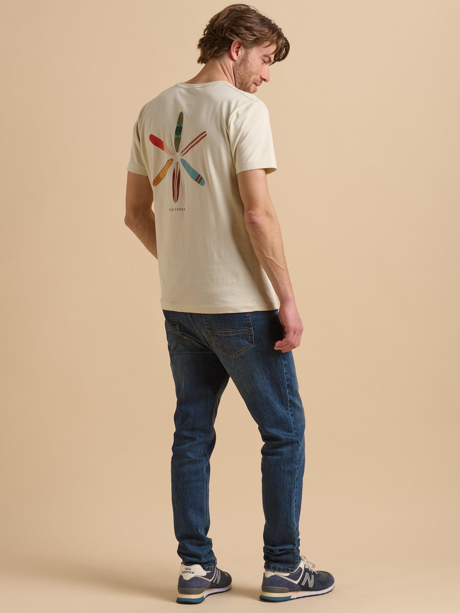 Product image 6 of 6, which shows Brakeburn Cotton Regular Fit Short Sleeve Boards Graphic T-Shirt, Beige, S