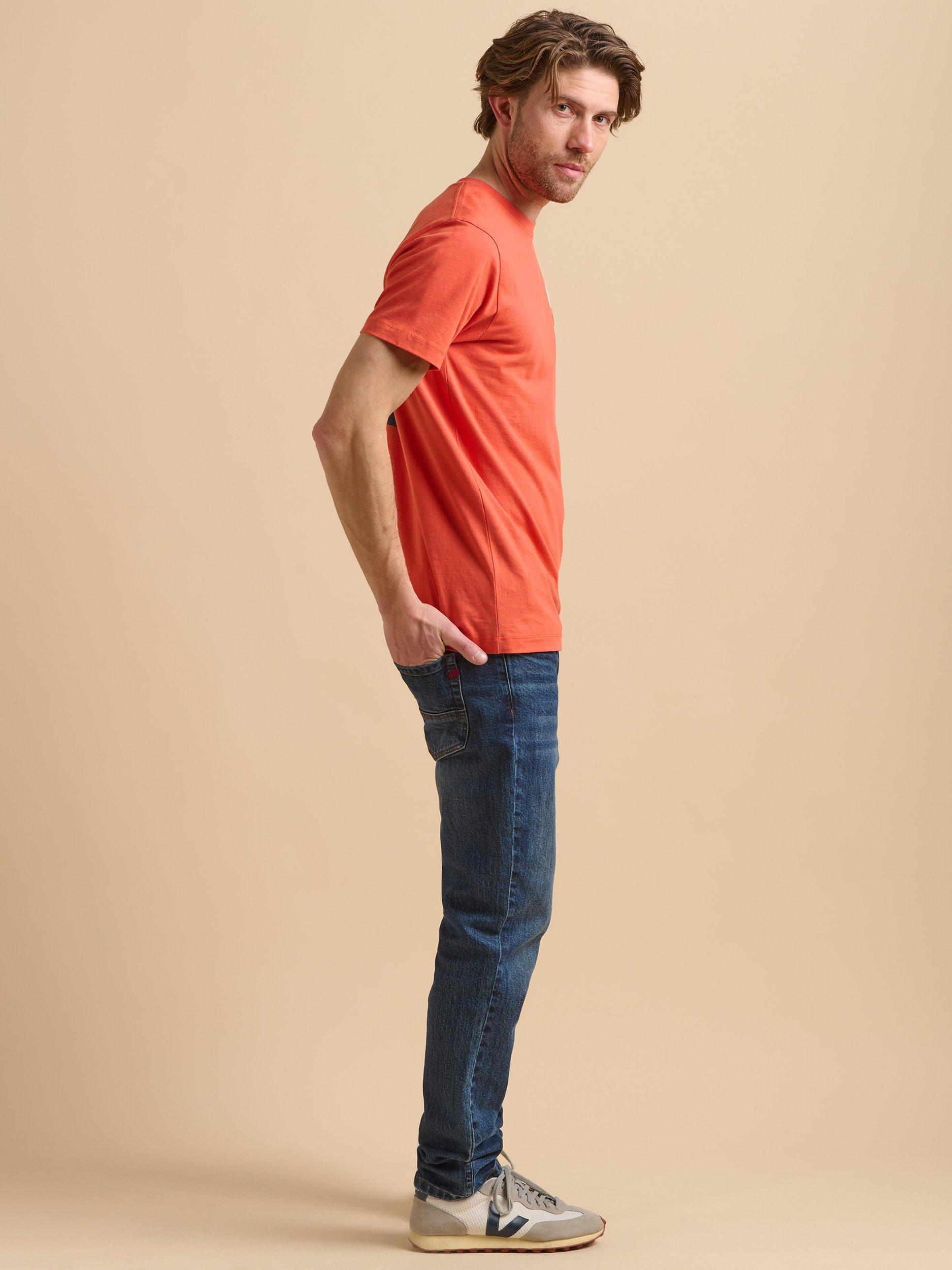 Product image 3 of 5, which shows Brakeburn Cotton Regular Fit Short Sleeve Sunset Graphic T-Shirt, Orange, S