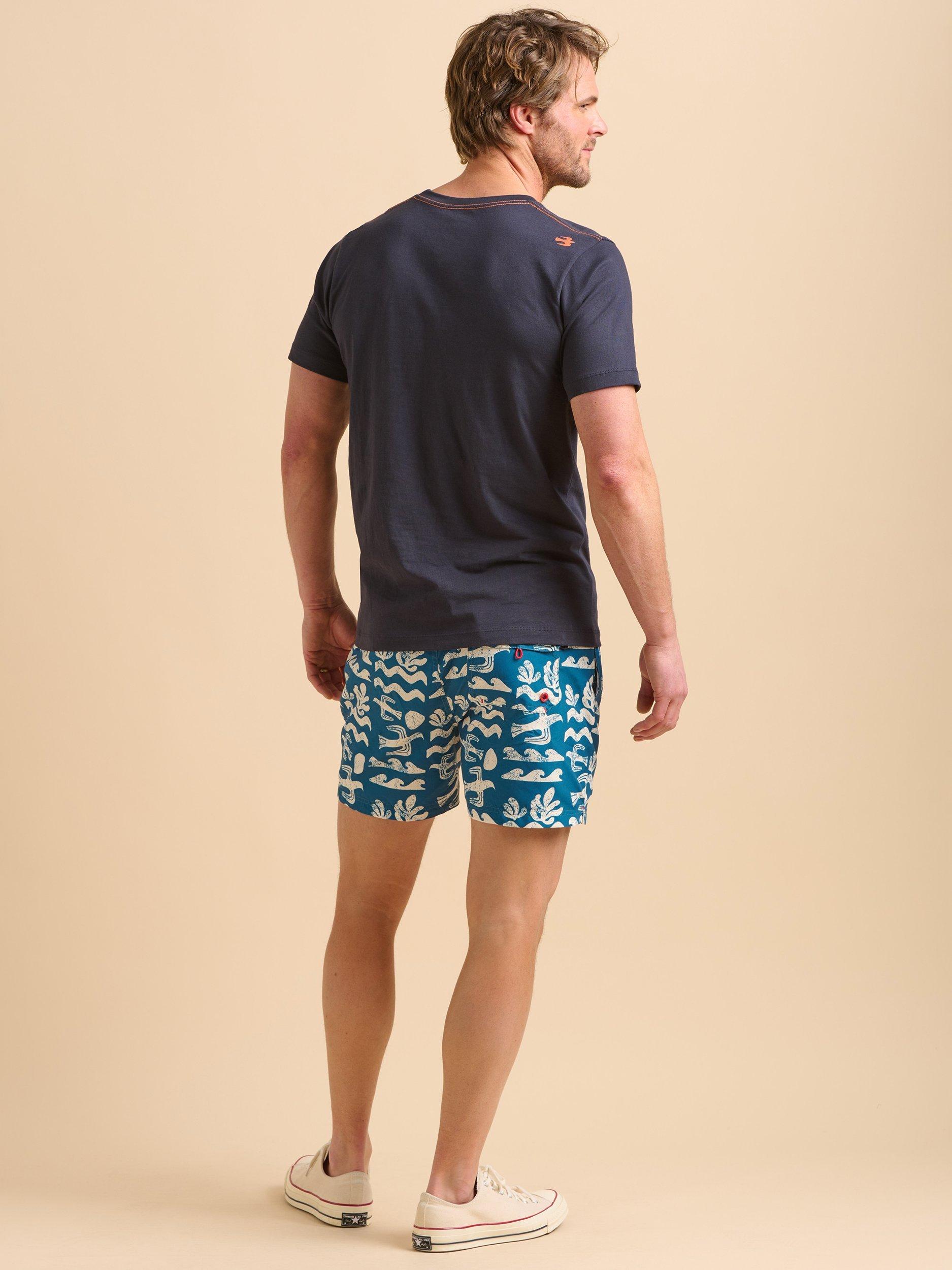 Product image 2 of 5, which shows Brakeburn Cotton Regular Fit Short Sleeve Sup Graphic T-Shirt, Navy, S