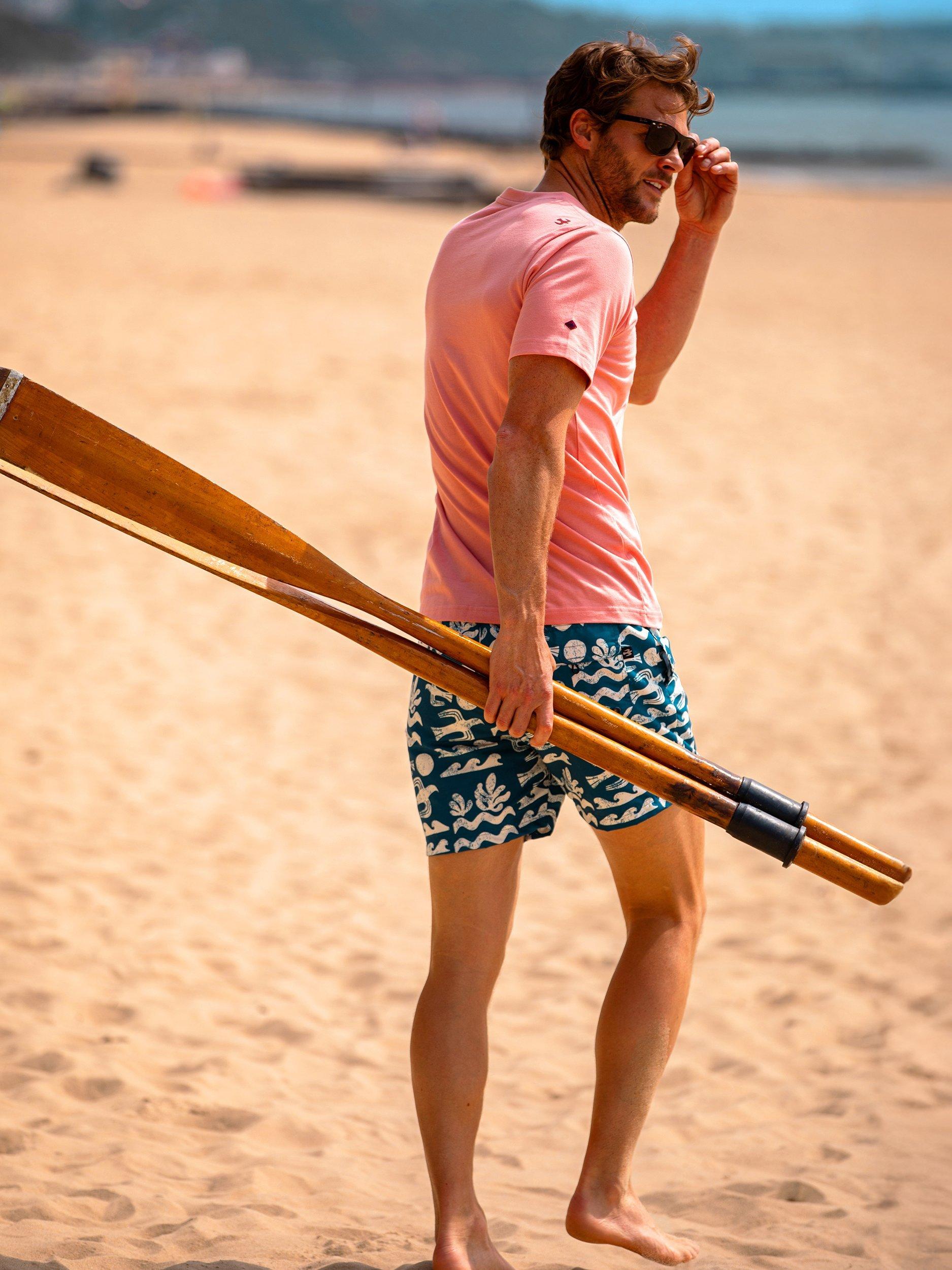 Product image 2 of 6, which shows Brakeburn Coast Print Swimshorts, Blue, 30