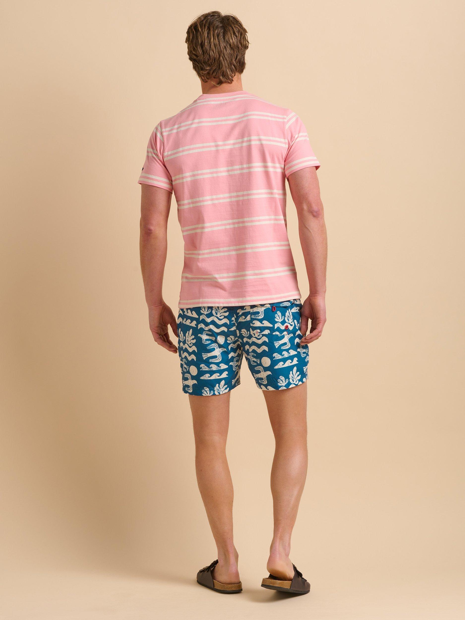 Product image 3 of 6, which shows Brakeburn Coast Print Swimshorts, Blue, 30