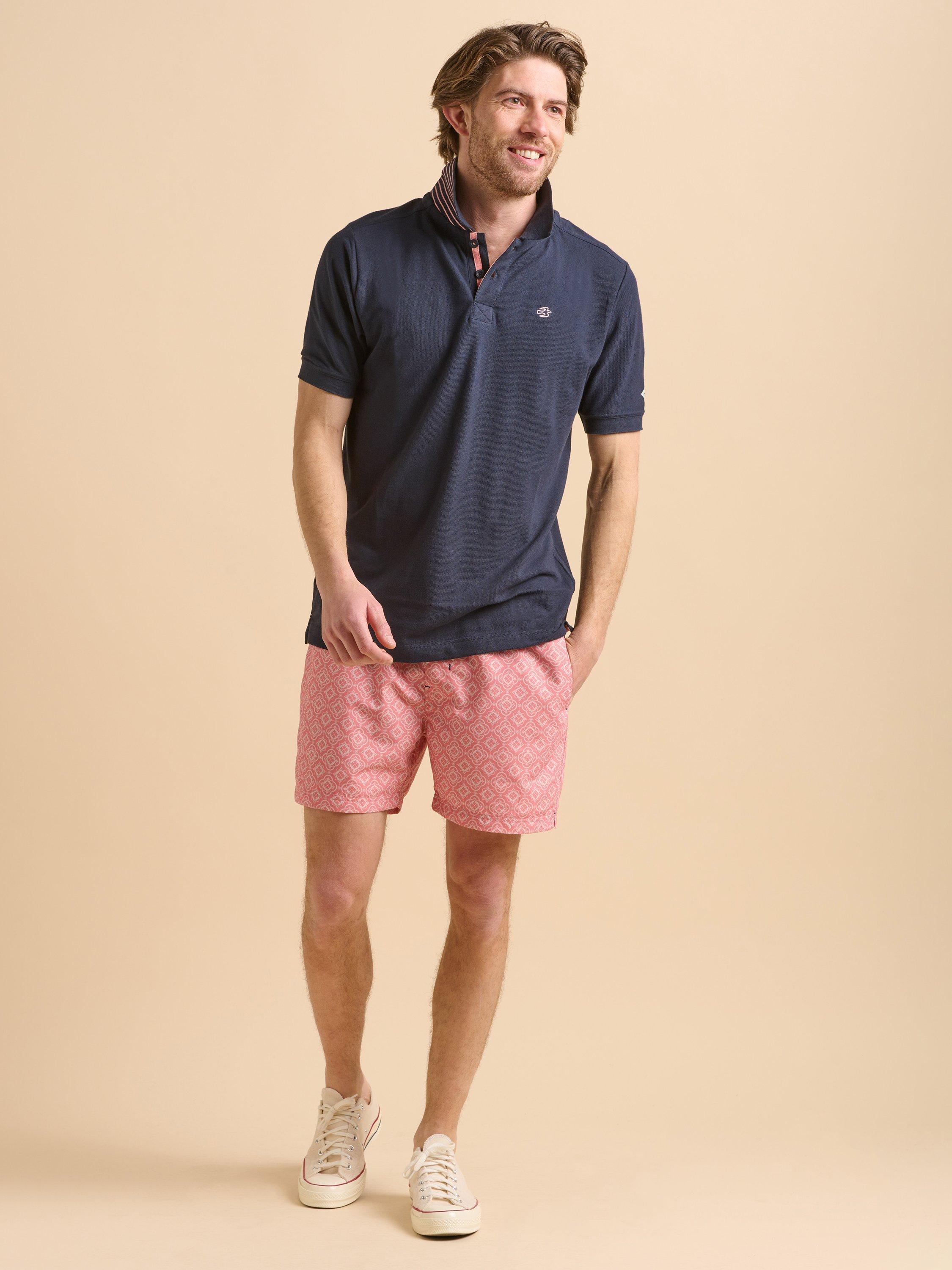 Product image 6 of 6, which shows Brakeburn Tile Print Swimshorts, Pink, 30