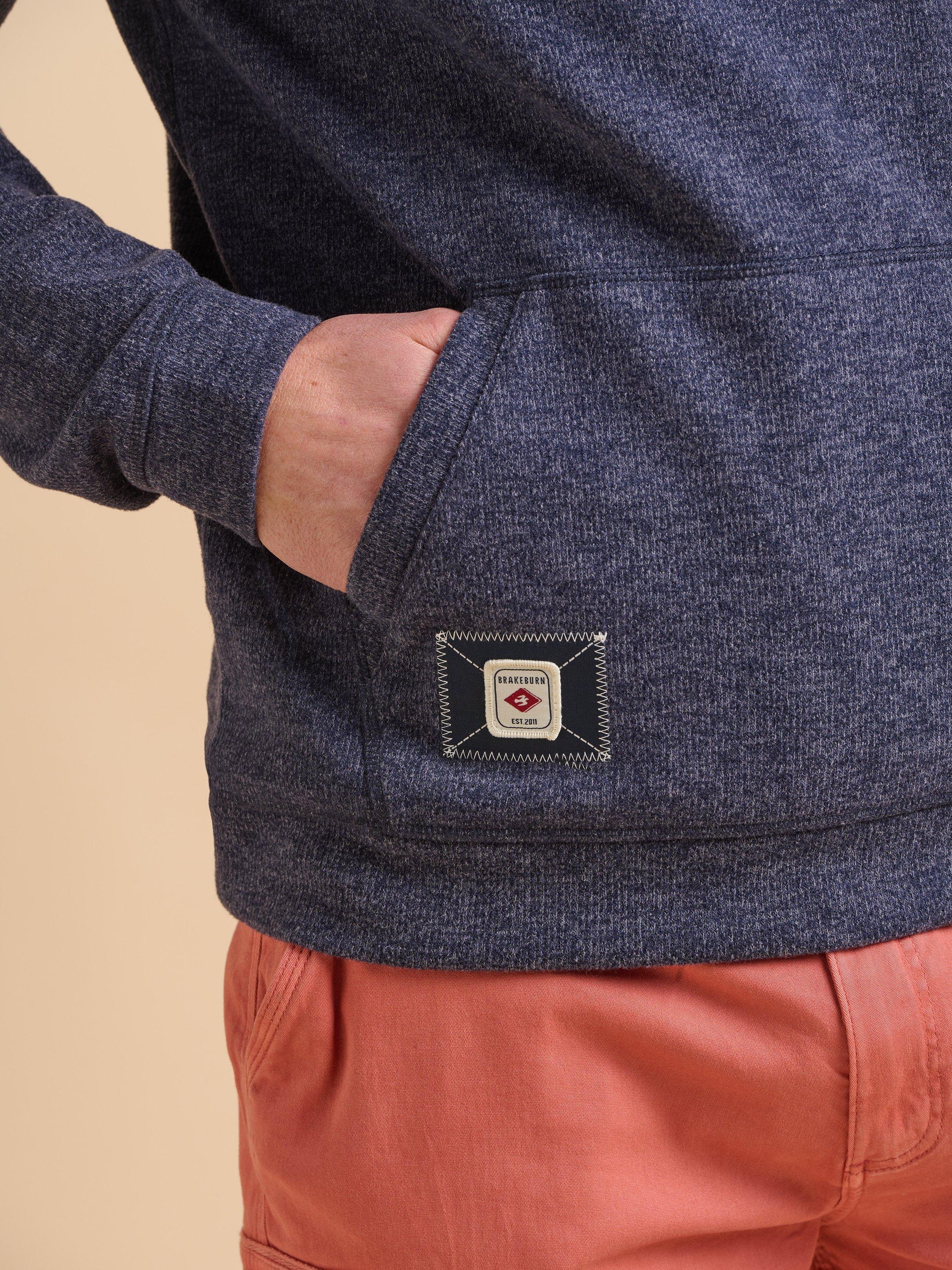 Product image 4 of 6, which shows Brakeburn Marl Hoodie, Navy, S