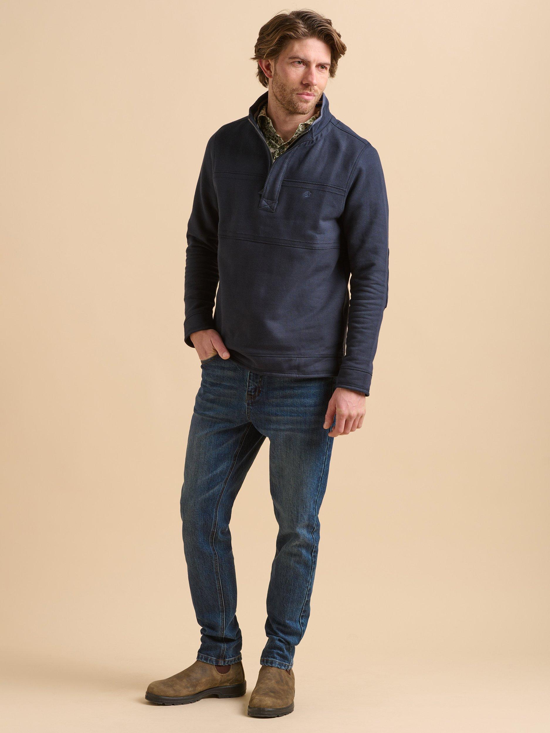 Product image 1 of 6, which shows Brakeburn Quarter-Zip Jumper, Navy, S