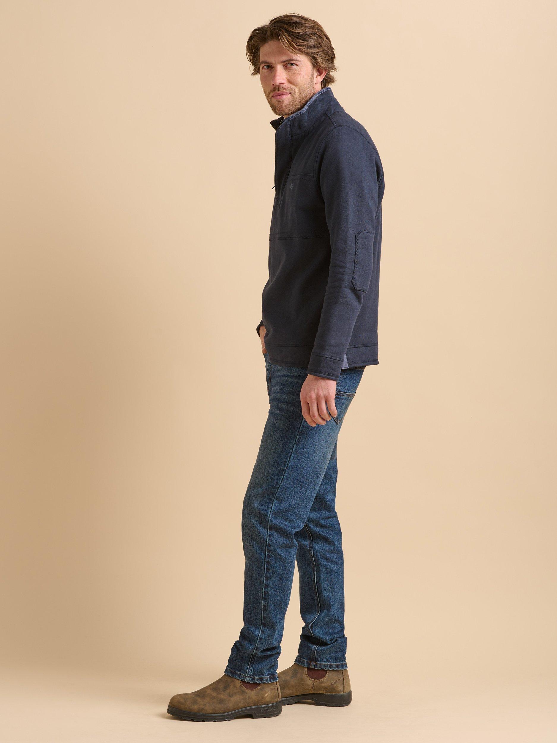Product image 3 of 6, which shows Brakeburn Quarter-Zip Jumper, Navy, S