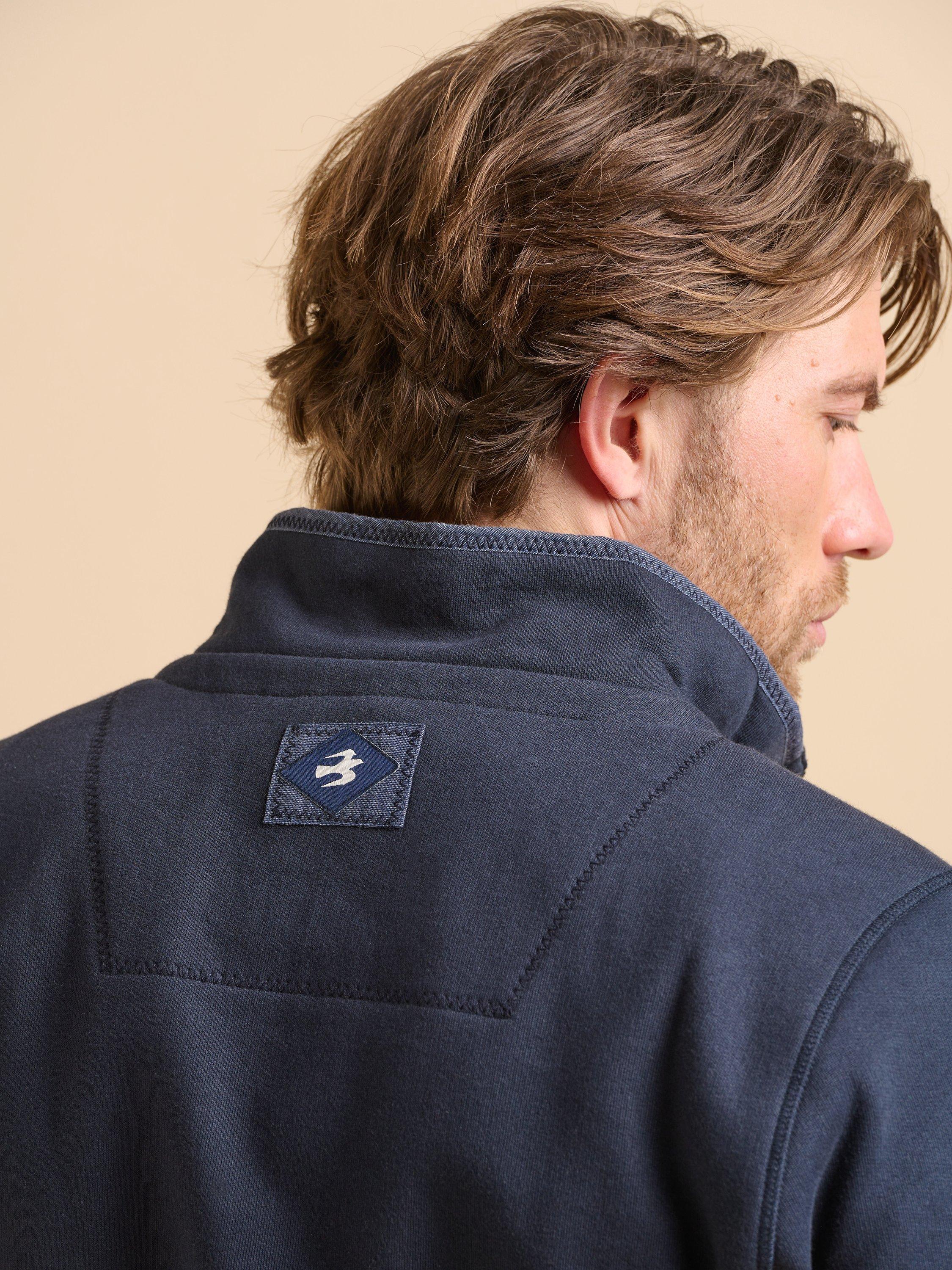 Product image 5 of 6, which shows Brakeburn Quarter-Zip Jumper, Navy, S
