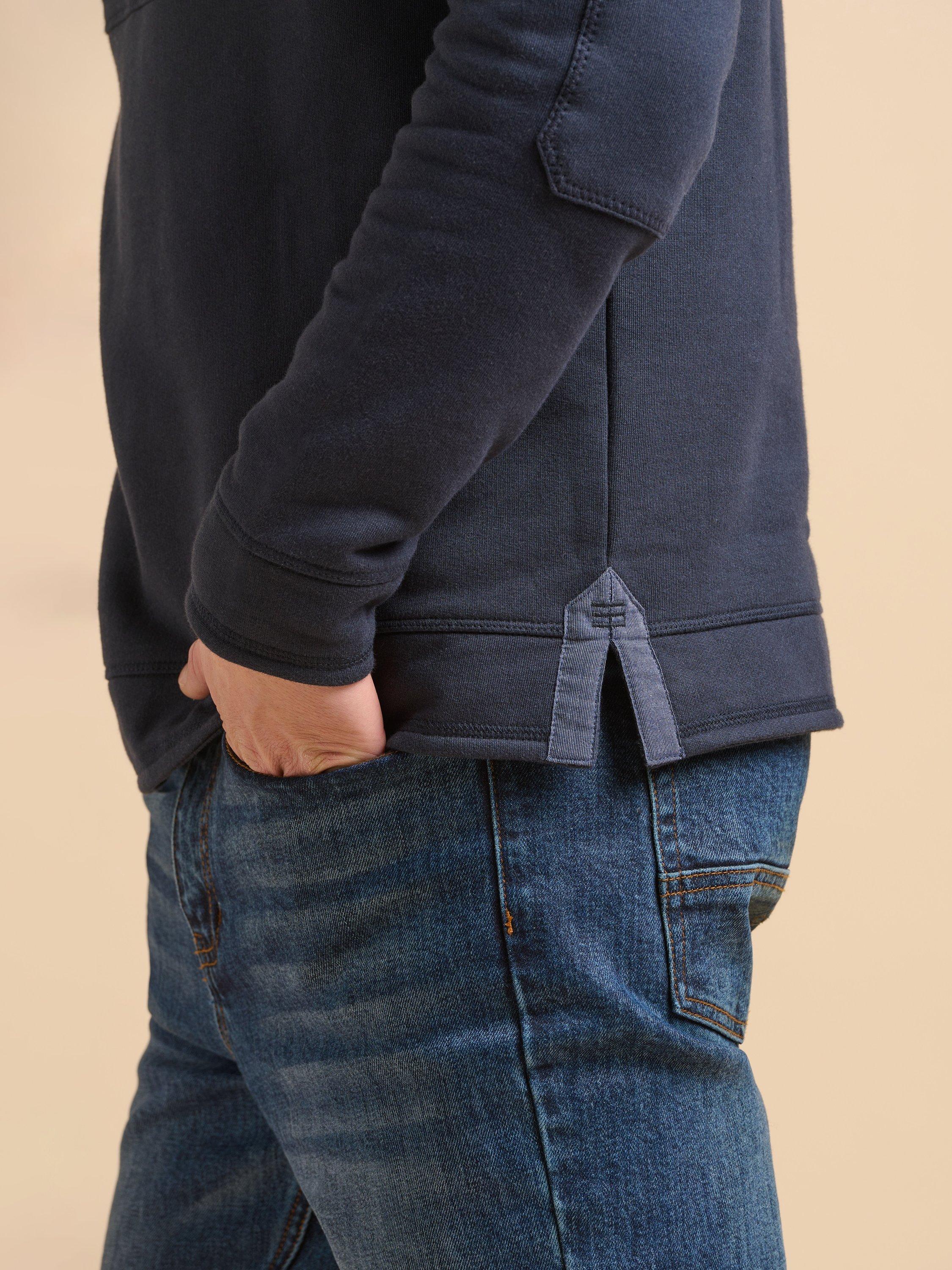 Product image 6 of 6, which shows Brakeburn Quarter-Zip Jumper, Navy, S