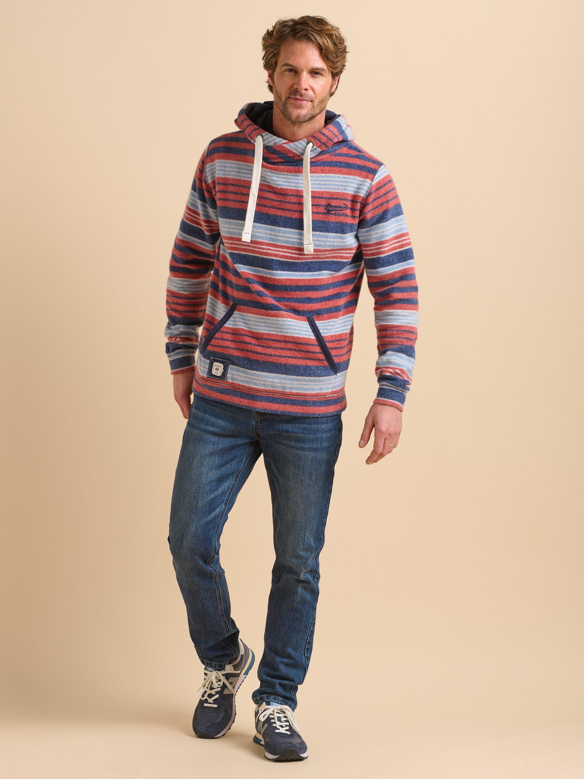 Product image 1 of 7, which shows Brakeburn Cotton Stripe Hoodie, Multi, S
