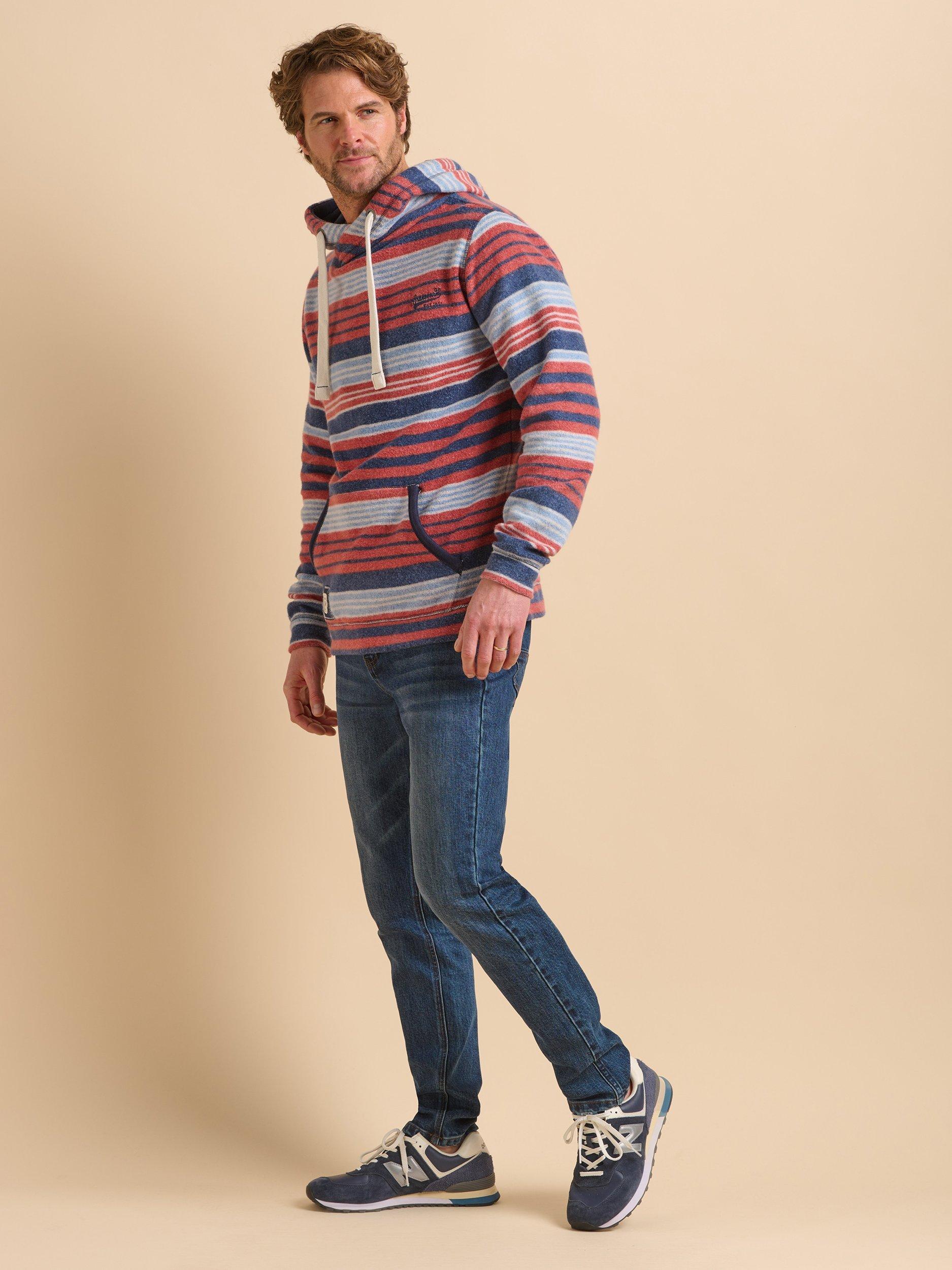 Product image 7 of 7, which shows Brakeburn Cotton Stripe Hoodie, Multi, S