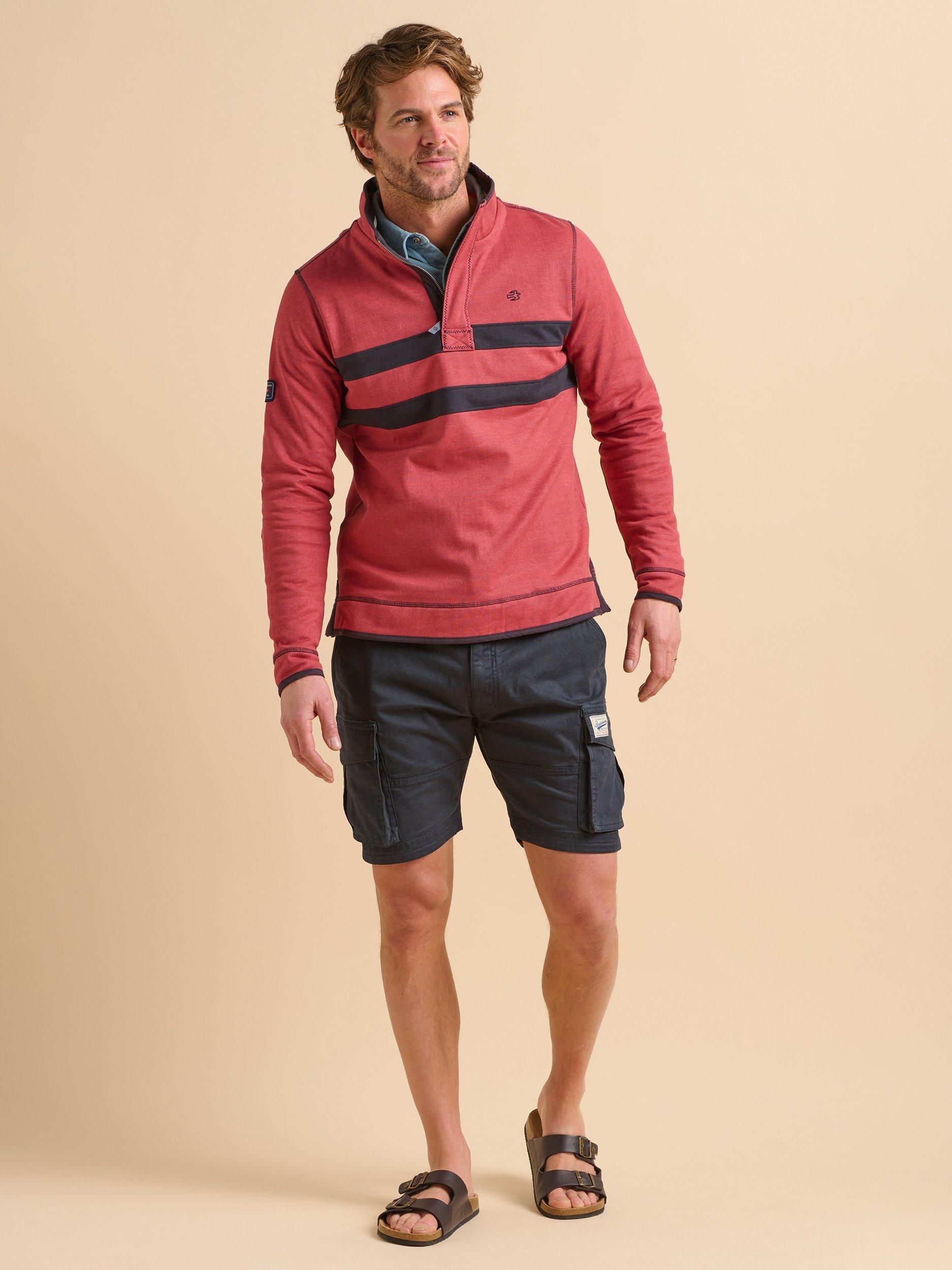 Product image 1 of 6, which shows Brakeburn Quarter-Zip Sweat Top, Red, S