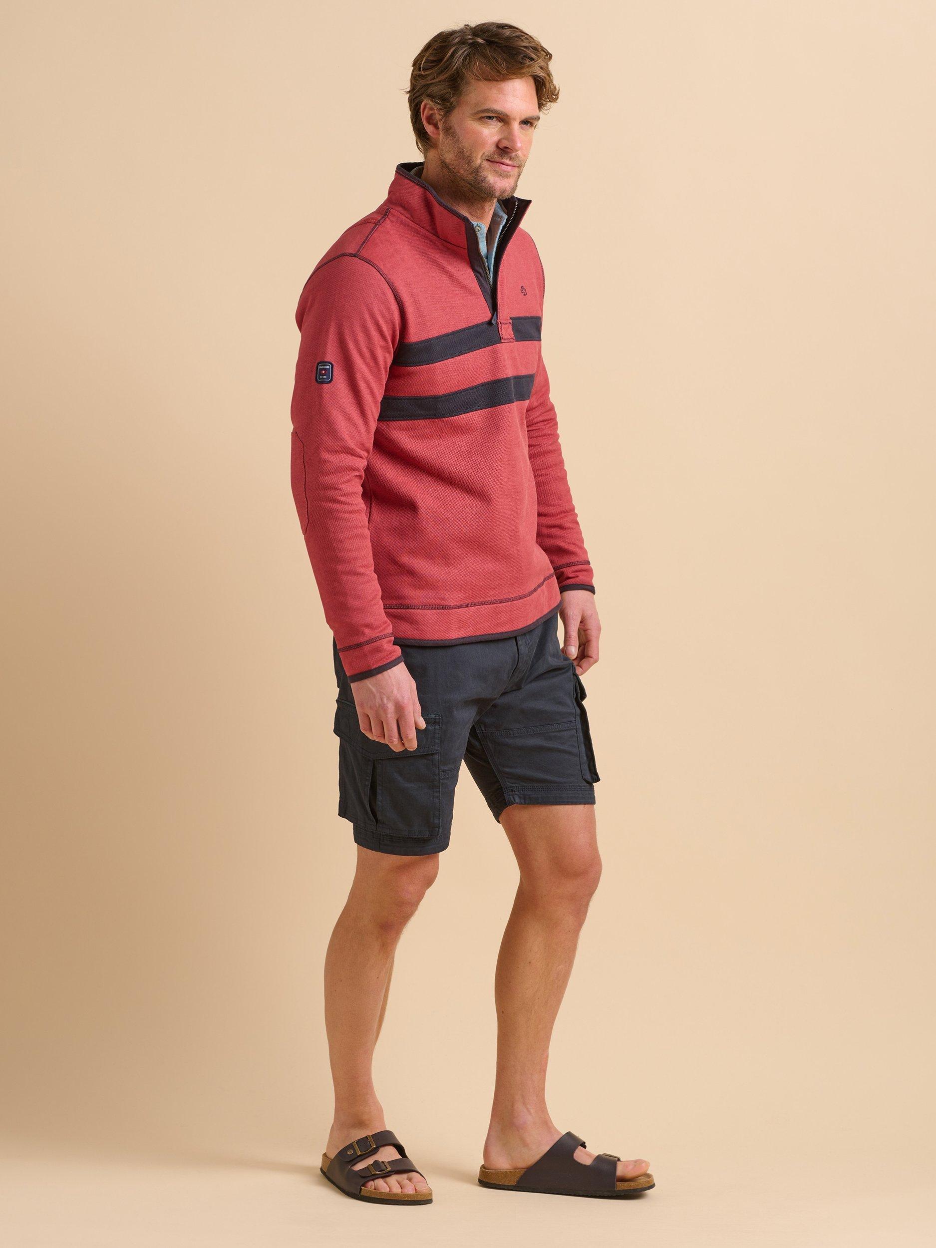 Product image 3 of 6, which shows Brakeburn Quarter-Zip Sweat Top, Red, S