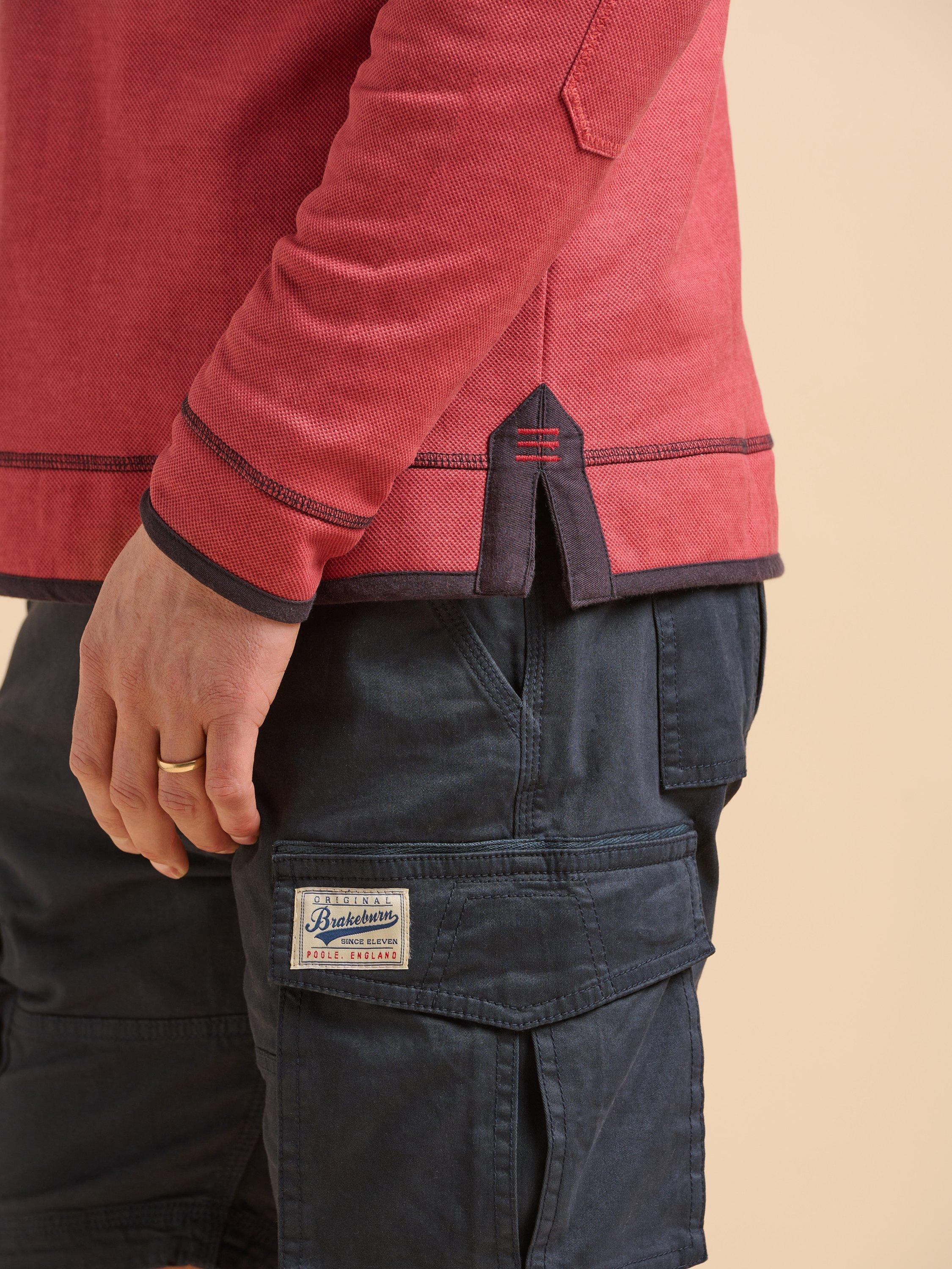 Product image 6 of 6, which shows Brakeburn Quarter-Zip Sweat Top, Red, S