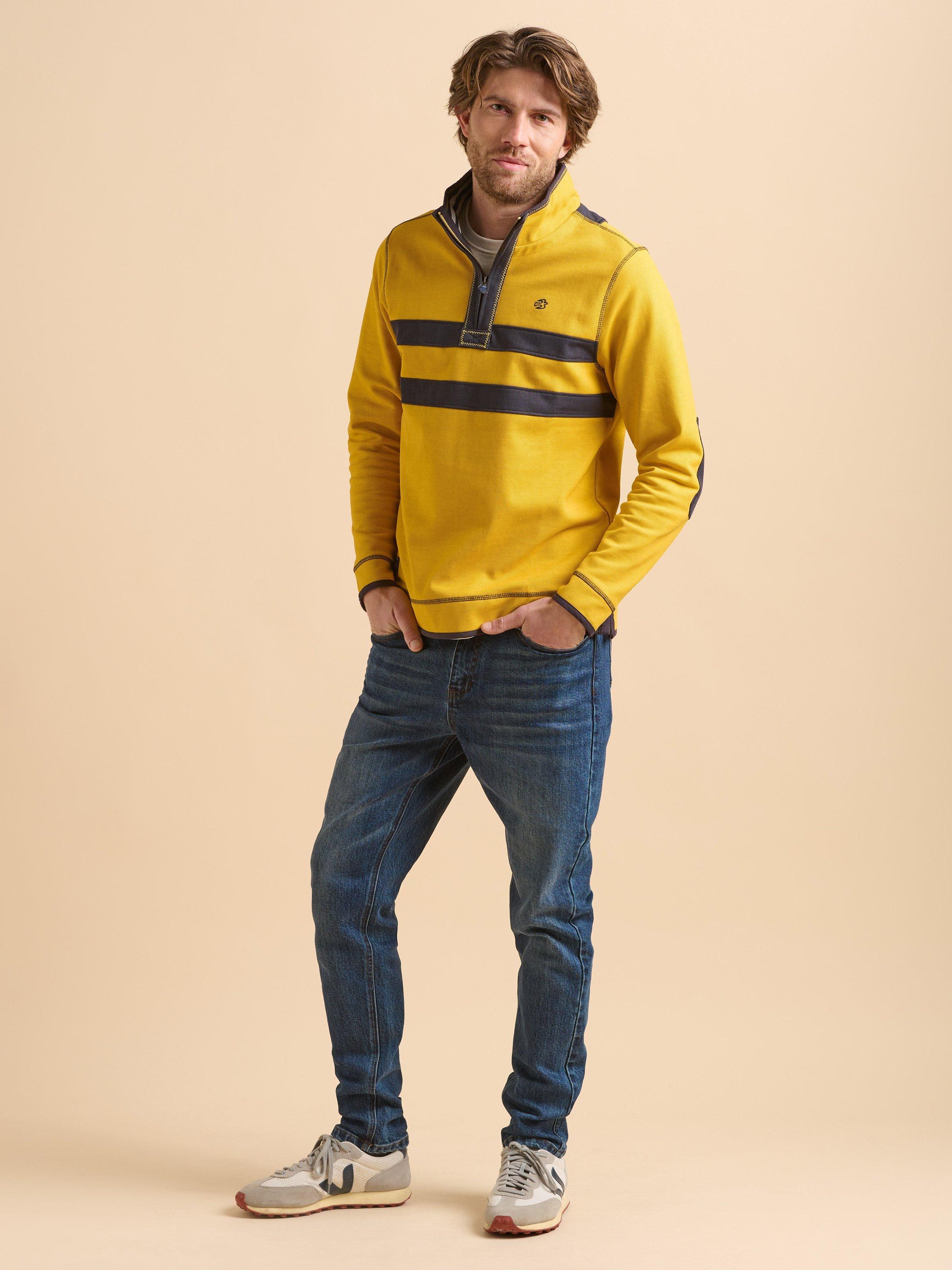 Product image 1 of 6, which shows Brakeburn Quarter-Zip Sweat Top, Yellow, S