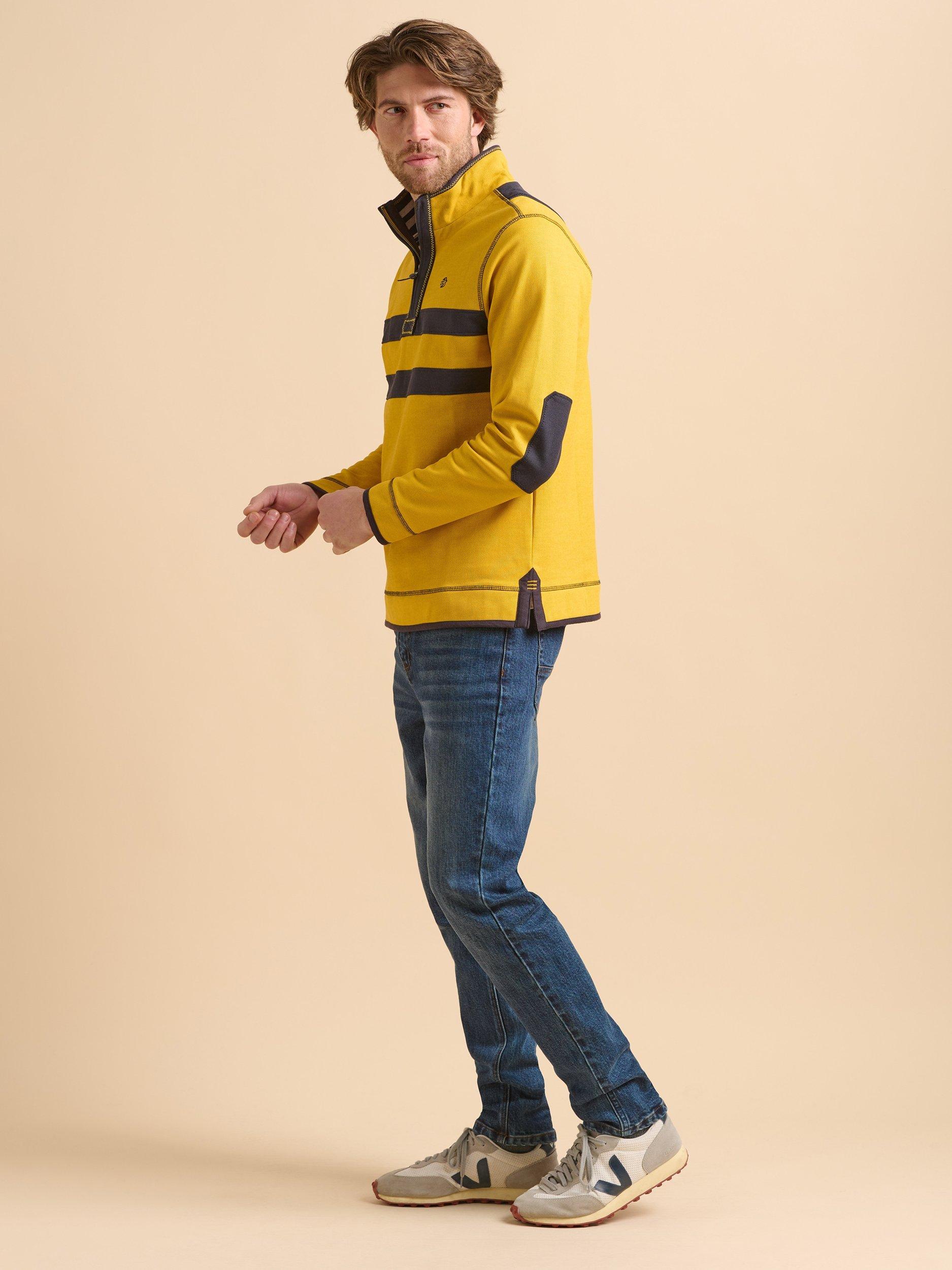 Product image 3 of 6, which shows Brakeburn Quarter-Zip Sweat Top, Yellow, S
