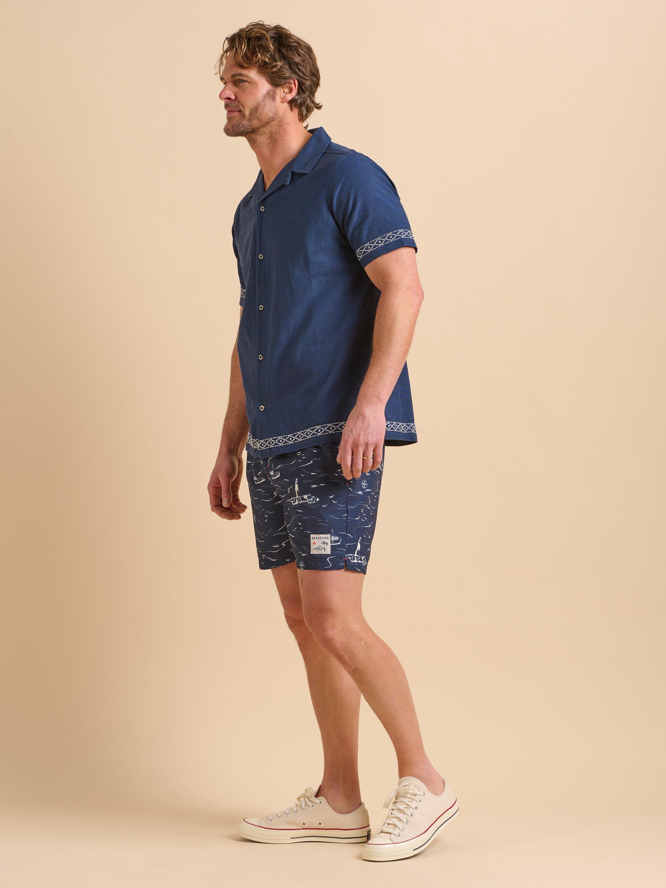 Product image 2 of 6, which shows Brakeburn Seascape Swimshorts, Navy, 30