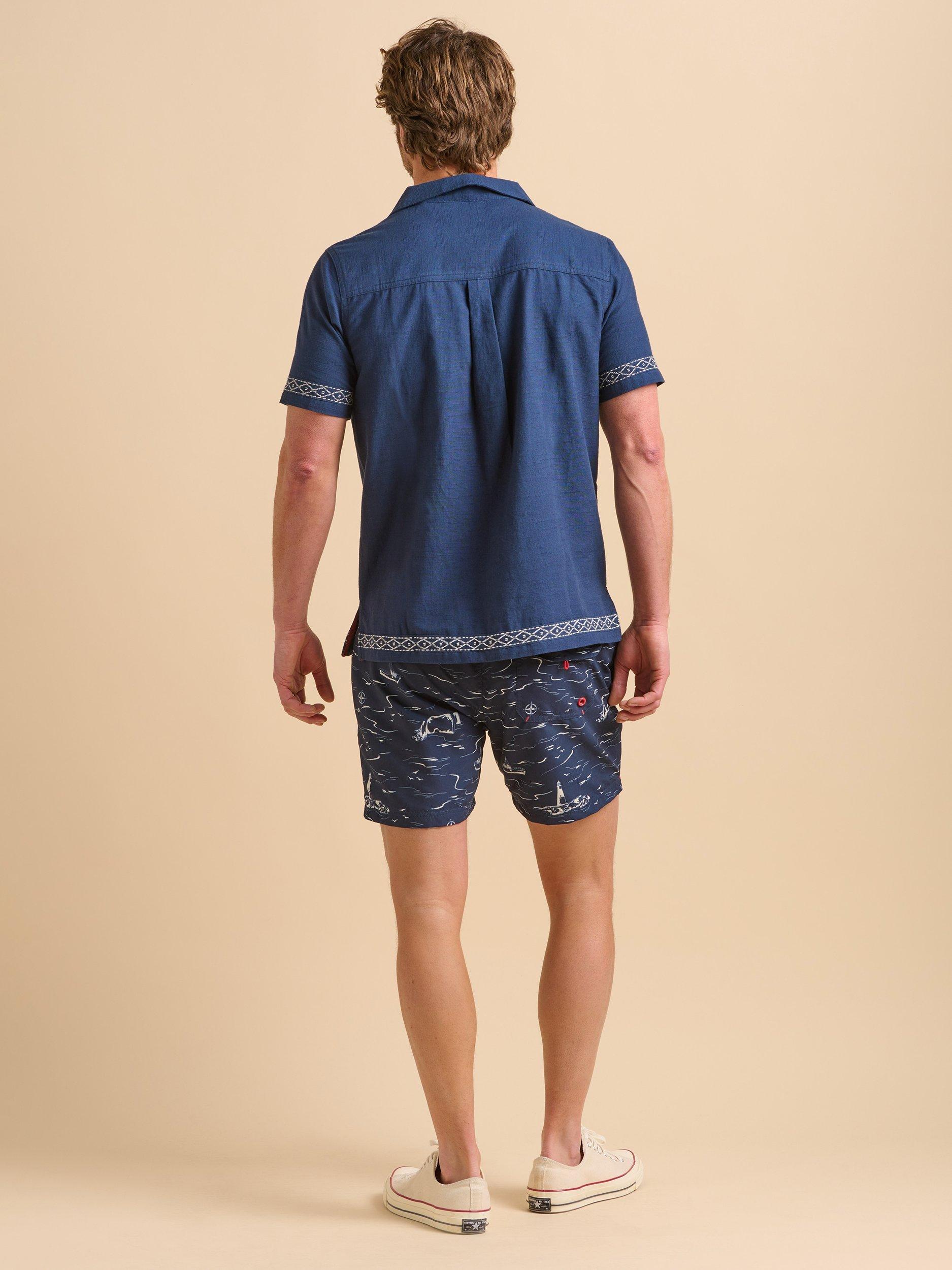 Product image 3 of 6, which shows Brakeburn Seascape Swimshorts, Navy, 30