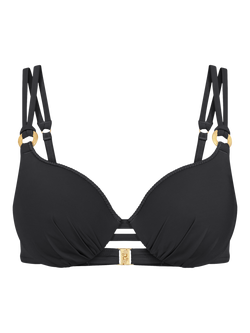 Triumph Summer Twist Padded Underwired Bikini Top, Black, Black