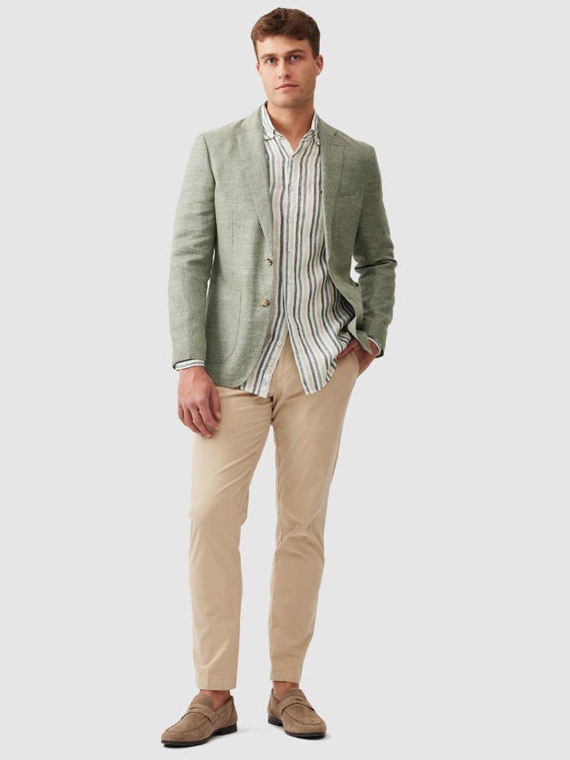 Product image 2 of 5, which shows Rodd & Gunn The Cascades Linen Blend Slim Fit Blazer, Sage, XS