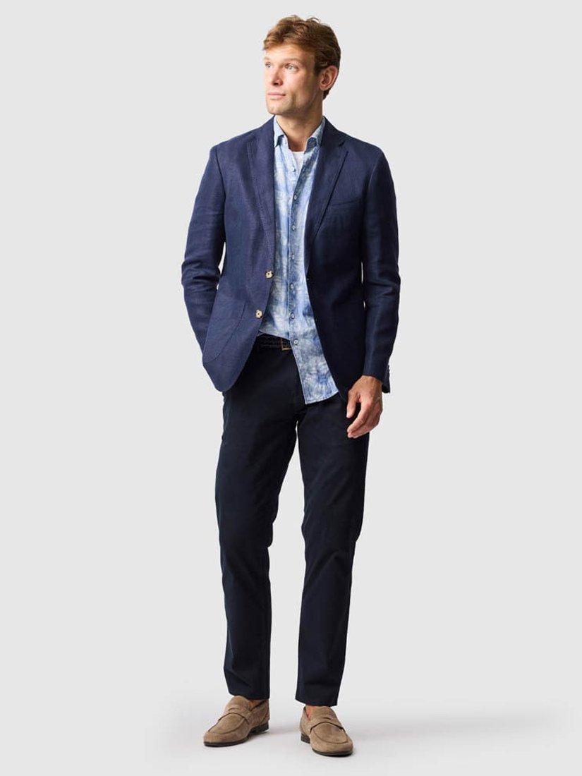 Product image 2 of 6, which shows Rodd & Gunn The Cascades Linen Blend Slim Fit Blazer, Midnight, XS