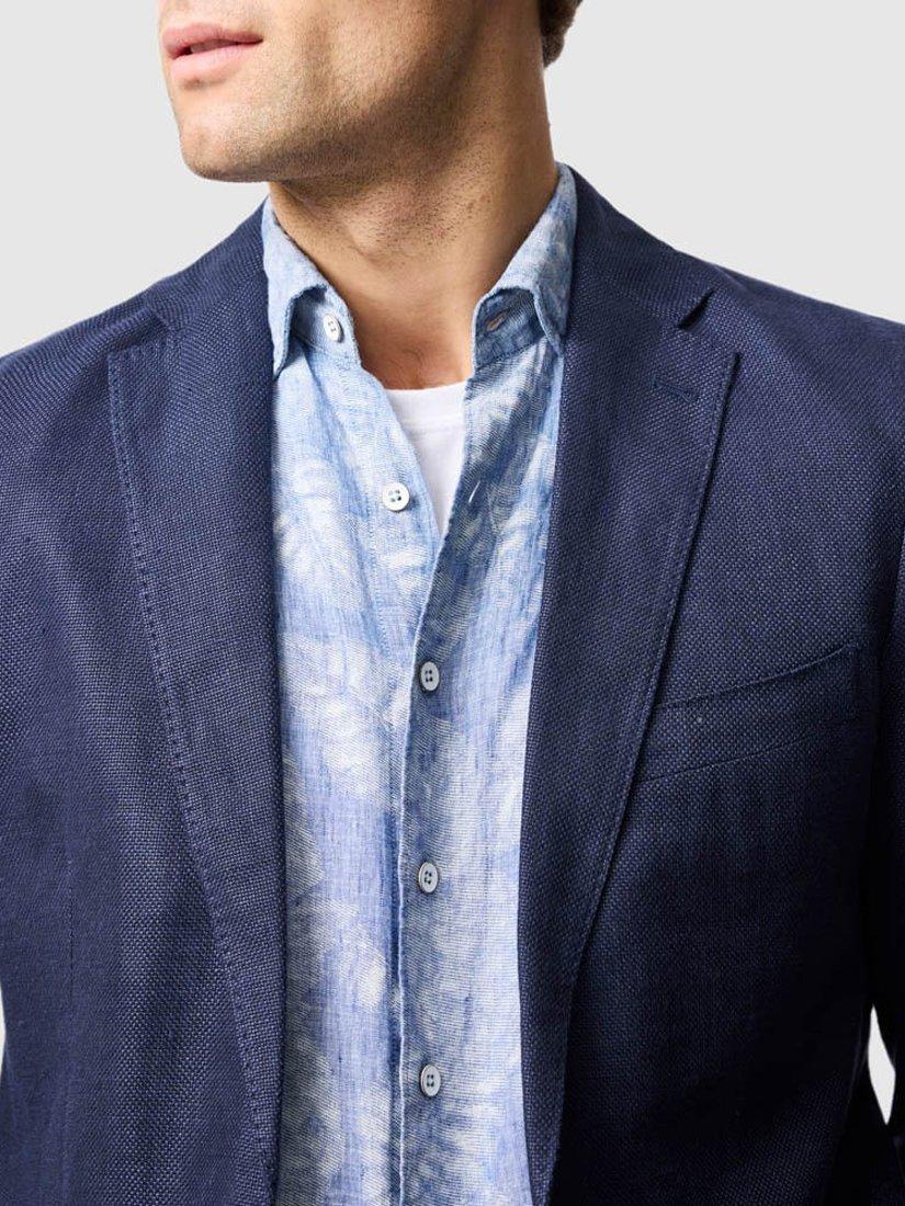 Product image 6 of 6, which shows Rodd & Gunn The Cascades Linen Blend Slim Fit Blazer, Midnight, XS