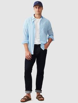 Rodd & Gunn Ferry Landing Stripe Soft Cotton Slim Fit Long Sleeve Shirt - view 2, Azure