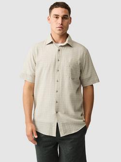 Rodd & Gunn Gowenbridge Check Cotton Seersucker Regular Fit Short Sleeve Shirt, Fog