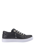Jones Bootmaker Padova Wide Fit Leather Lace Up Trainers, Navy