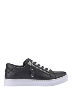 Jones Bootmaker Padova Wide Fit Leather Lace Up Trainers, Navy