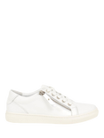 Jones Bootmaker Padova Wide Fit Leather Lace Up Trainers, White