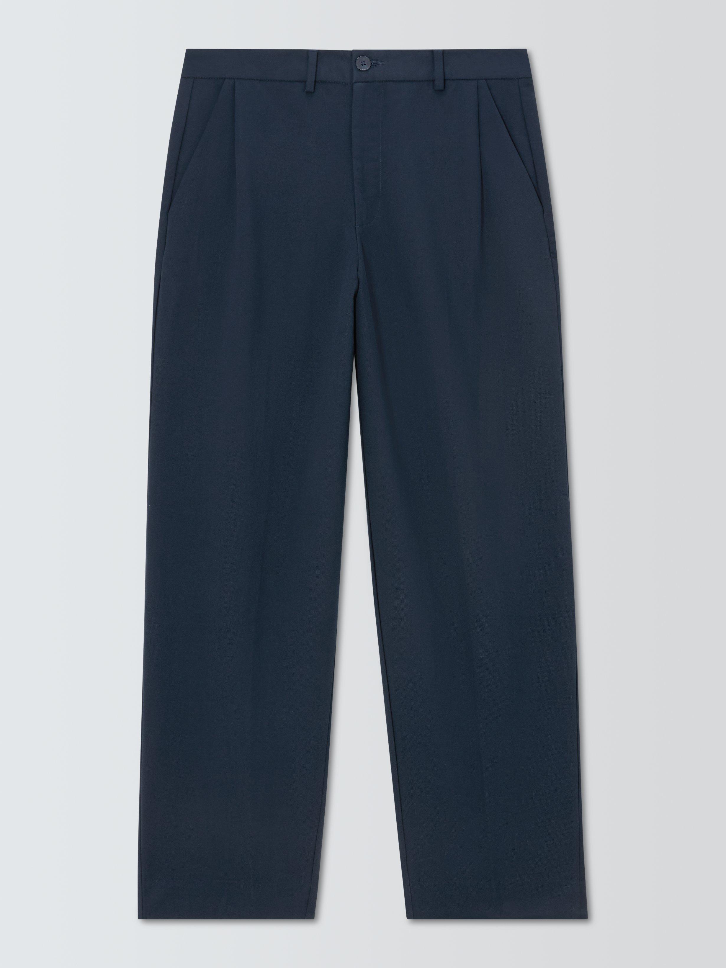 Product image 4 of 6, which shows Kin Double Weave Straight Leg Trousers, Dark Sapphire, 32R